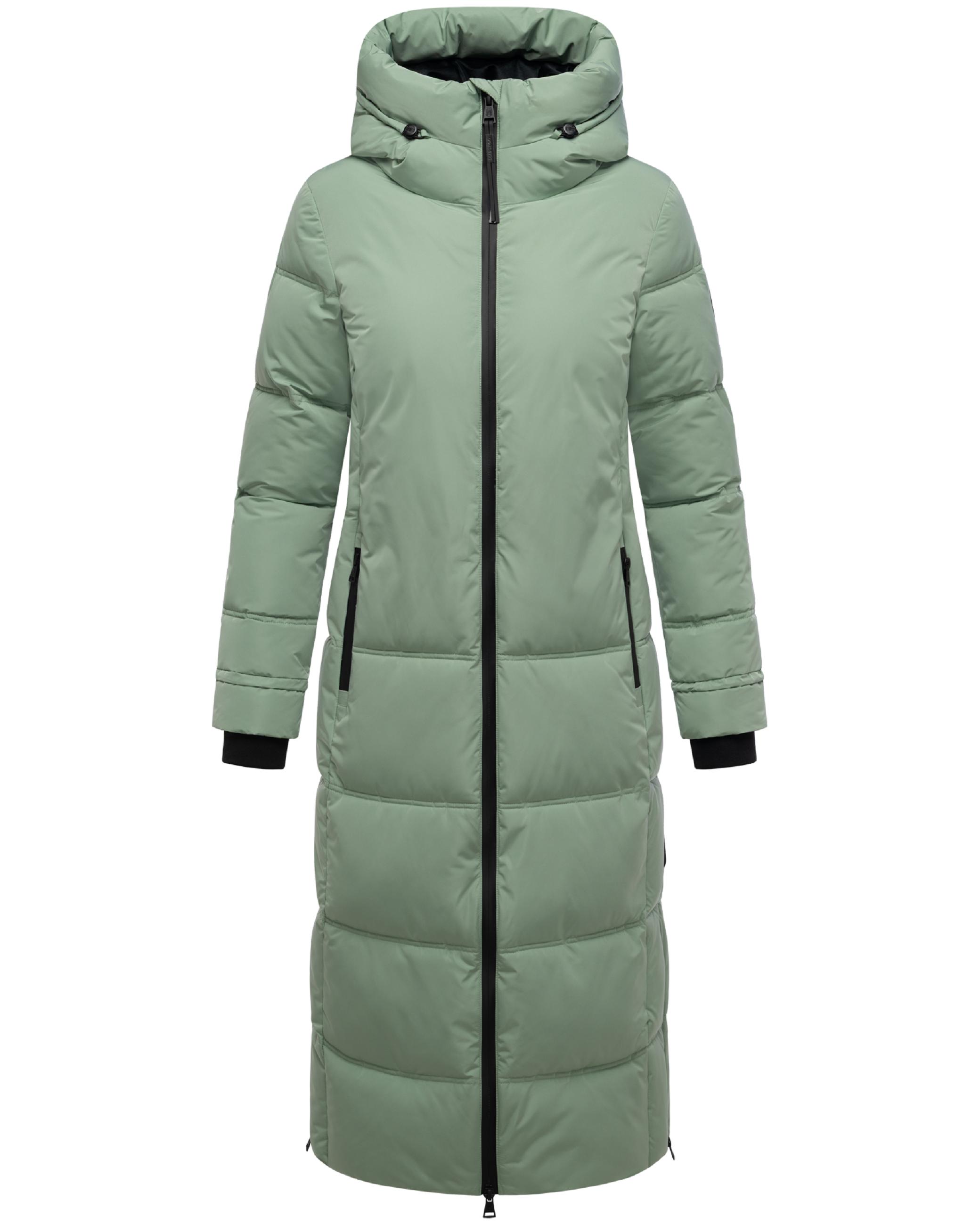 Winter Steppmantel mit Kapuze "Honiaa XVI" Smokey Mint