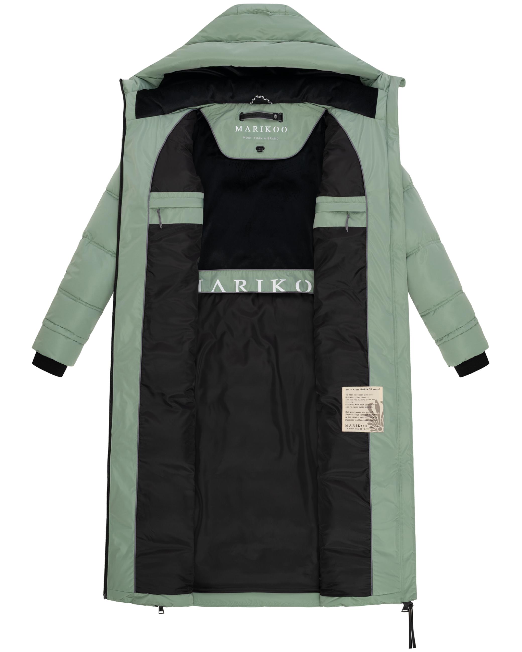 Winter Steppmantel mit Kapuze "Honiaa XVI" Smokey Mint