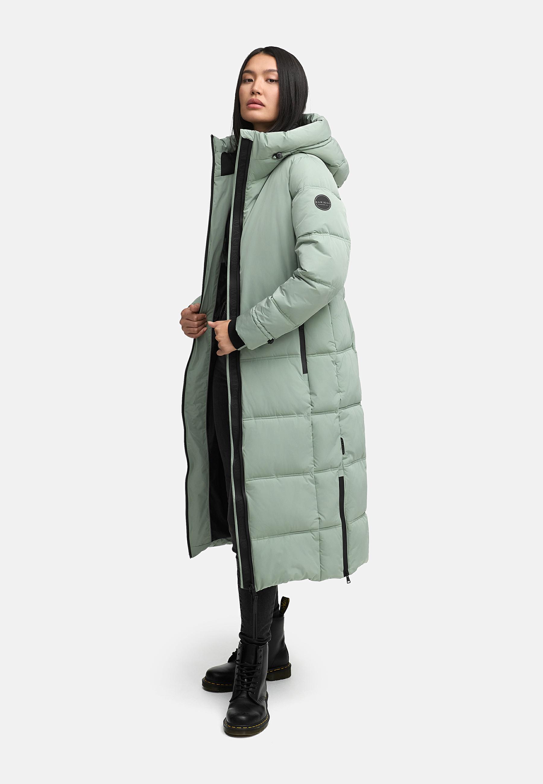Winter Steppmantel mit Kapuze "Honiaa XVI" Smokey Mint