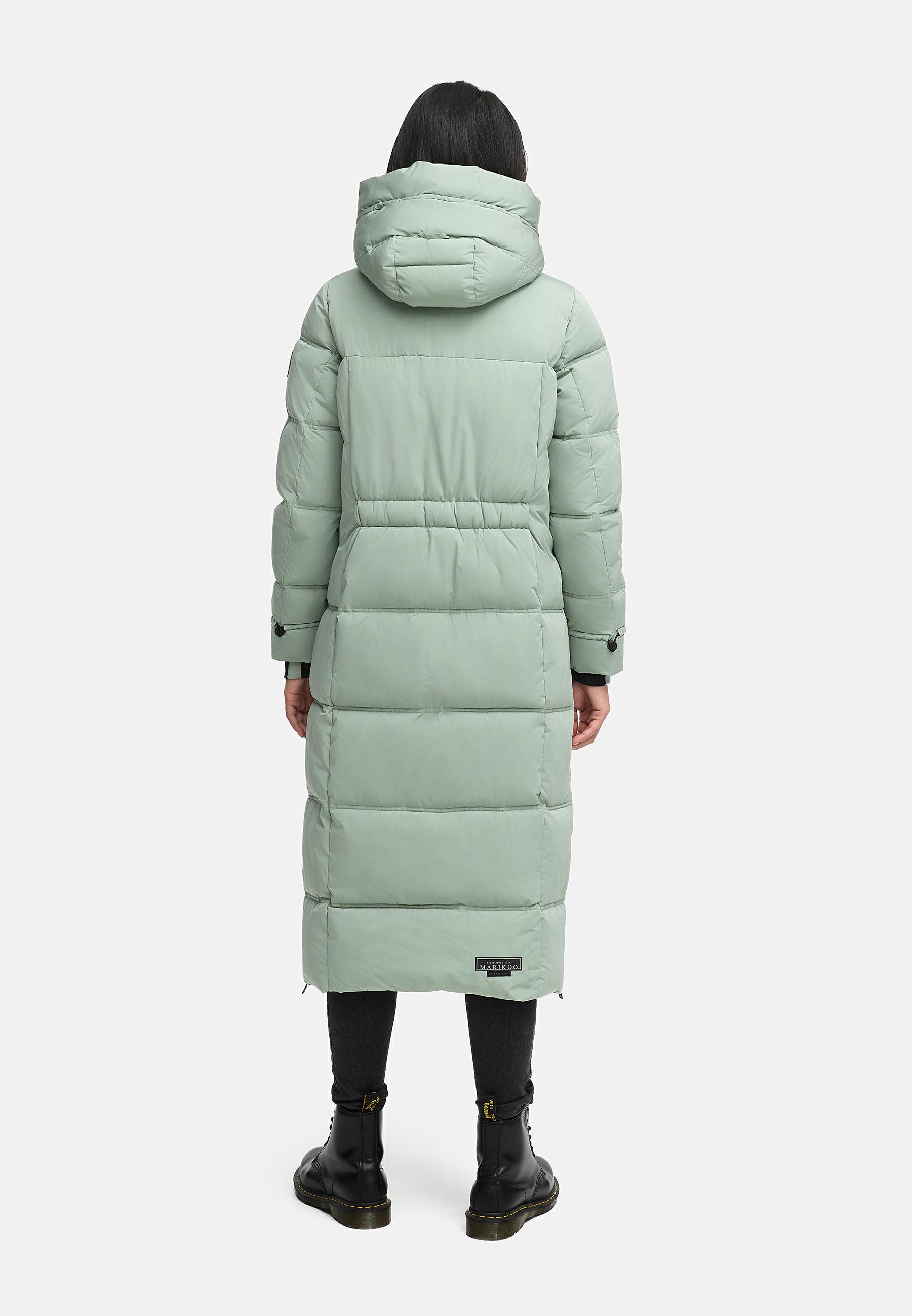 Winter Steppmantel mit Kapuze "Honiaa XVI" Smokey Mint