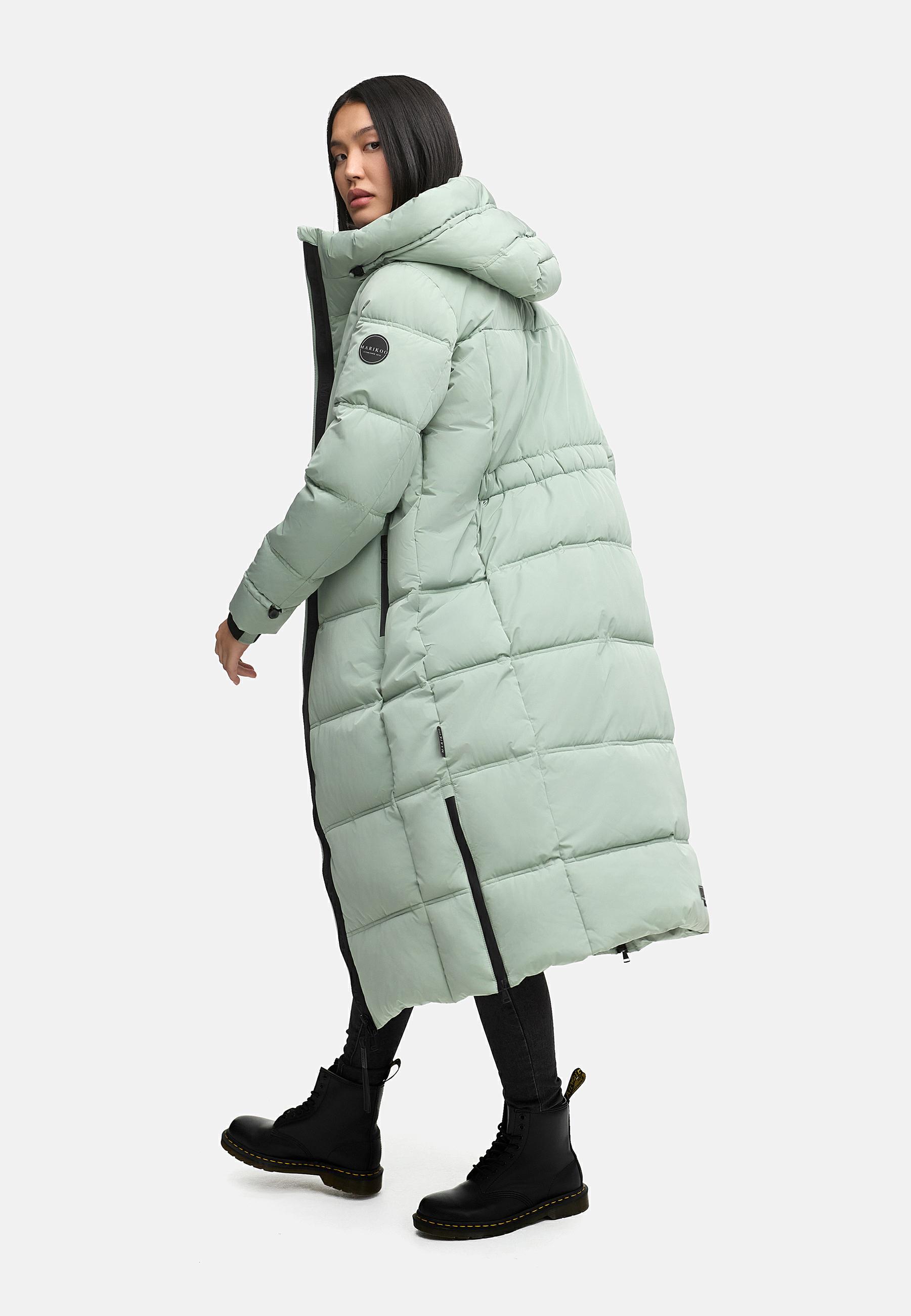 Winter Steppmantel mit Kapuze "Honiaa XVI" Smokey Mint