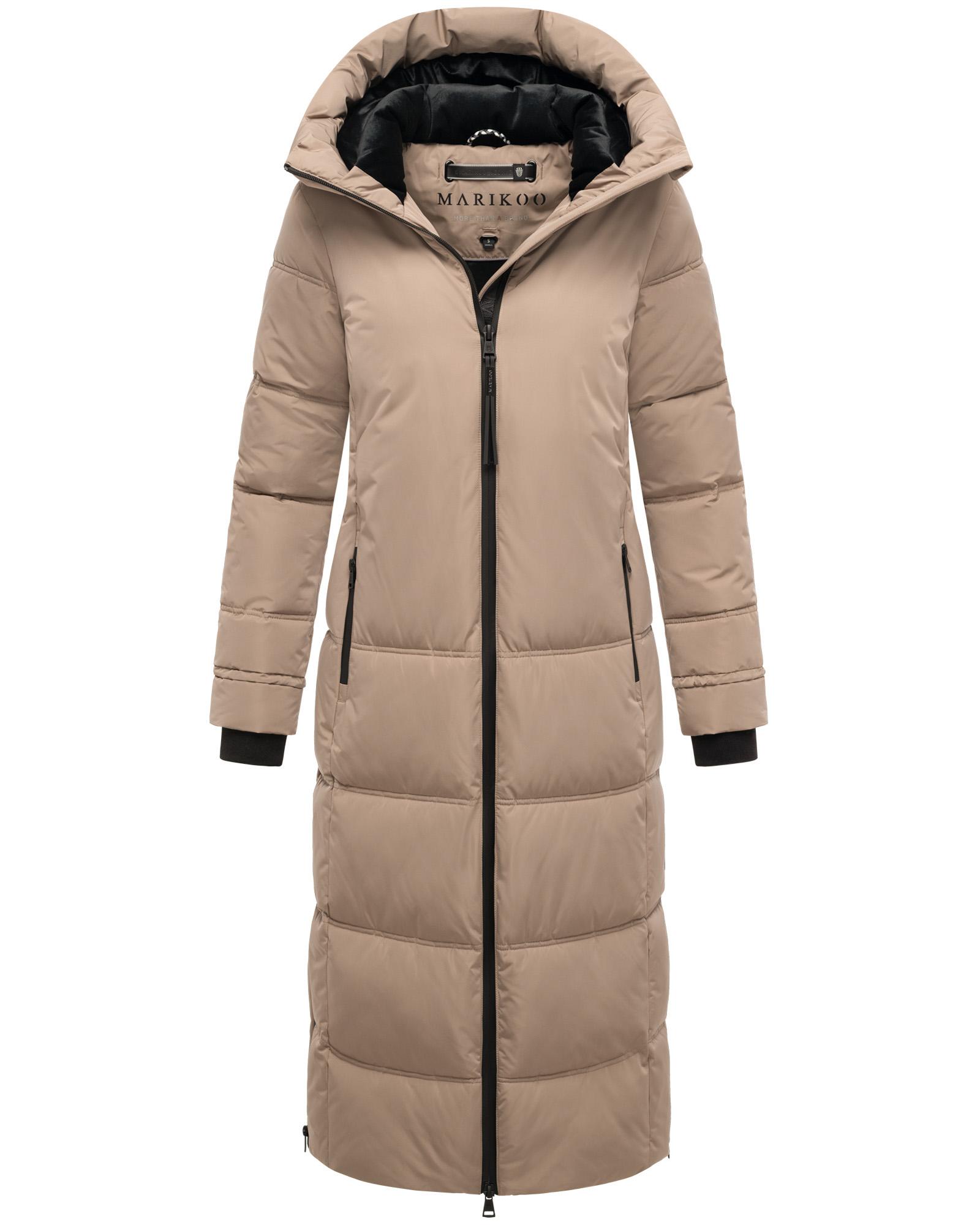 Winter Steppmantel mit Kapuze "Honiaa XVI" Taupe Grey