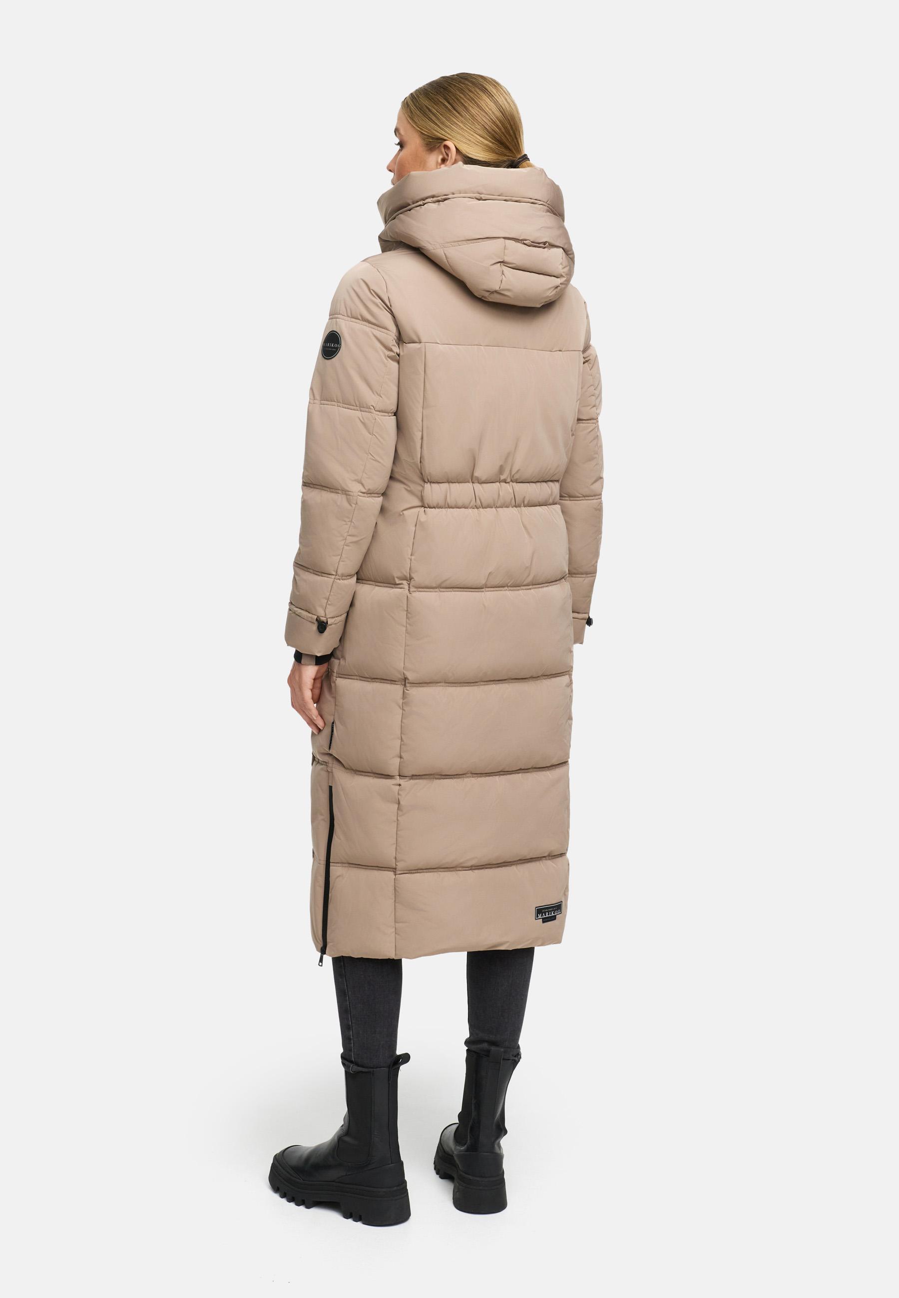 Winter Steppmantel mit Kapuze "Honiaa XVI" Taupe Grey