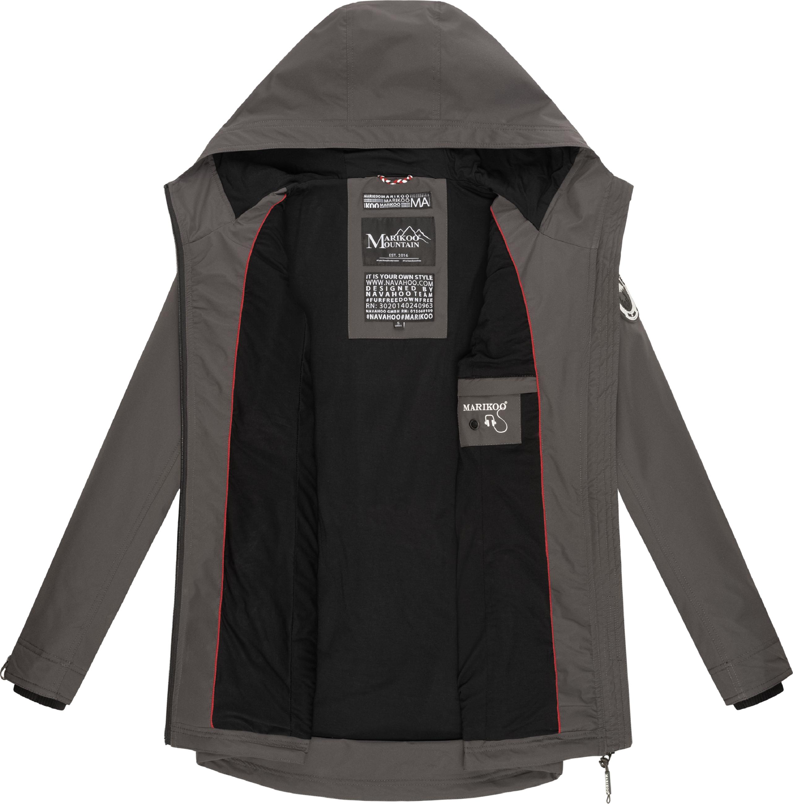 Übergangsjacke Outdoorjacke mit Kapuze Honigbeere Anthracite