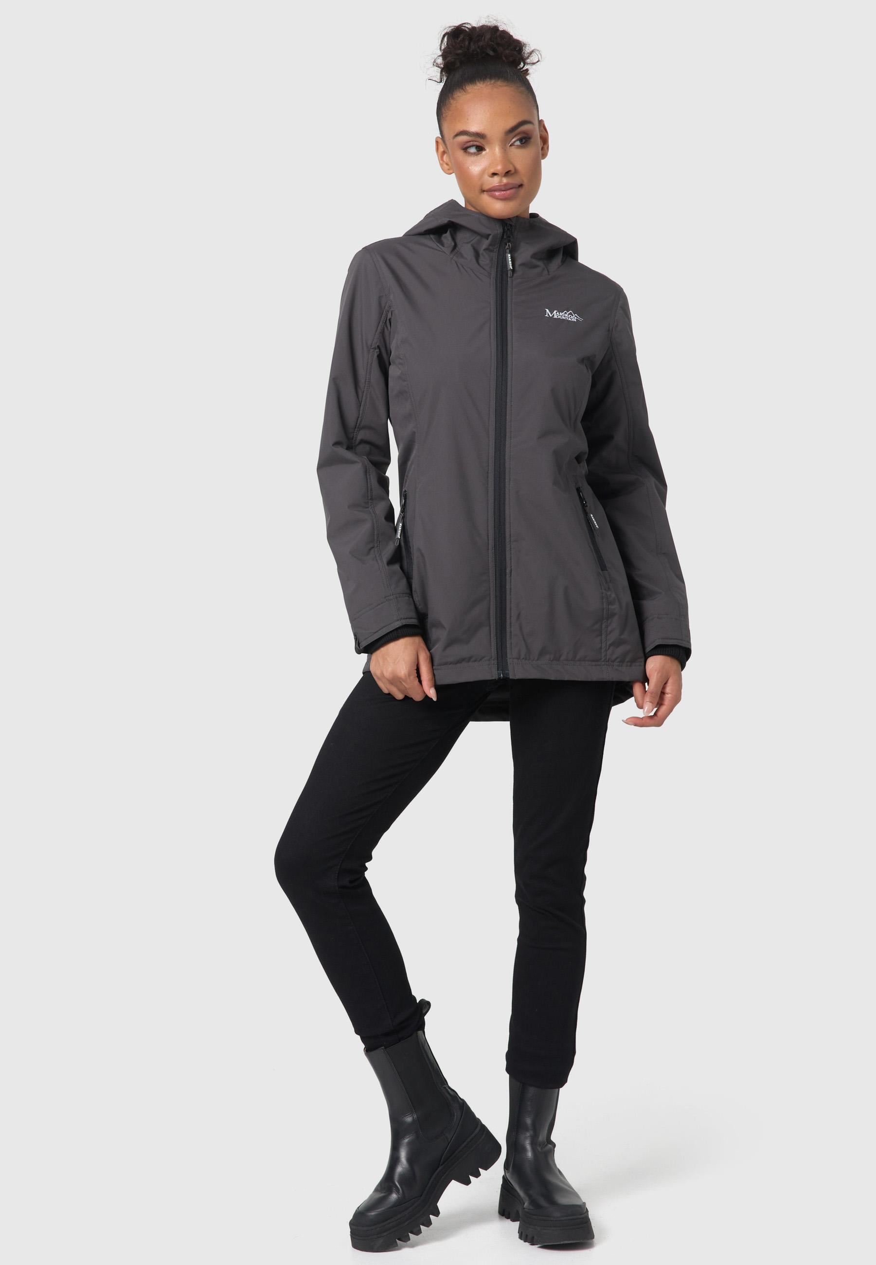 Übergangsjacke Outdoorjacke mit Kapuze Honigbeere Anthracite