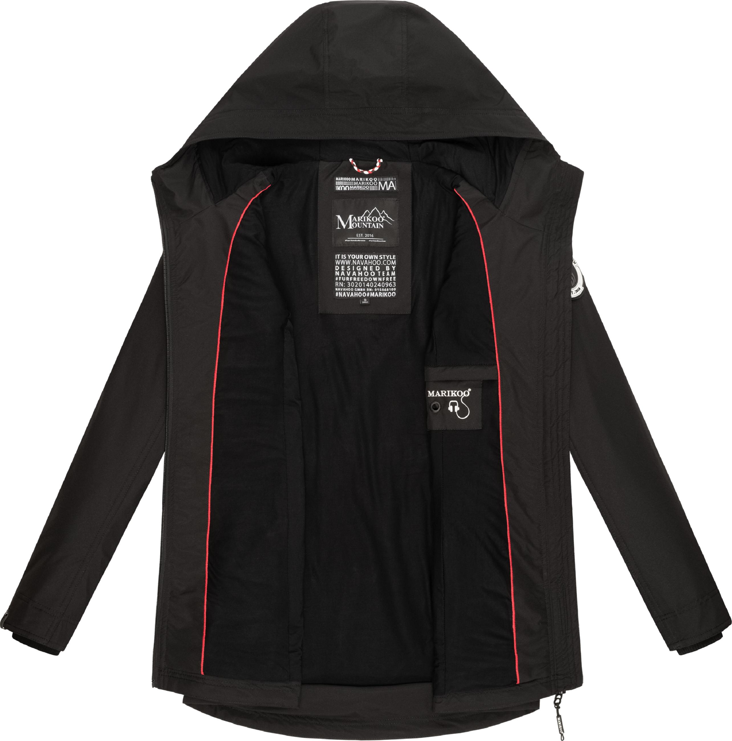 Übergangsjacke Outdoorjacke mit Kapuze Honigbeere Black