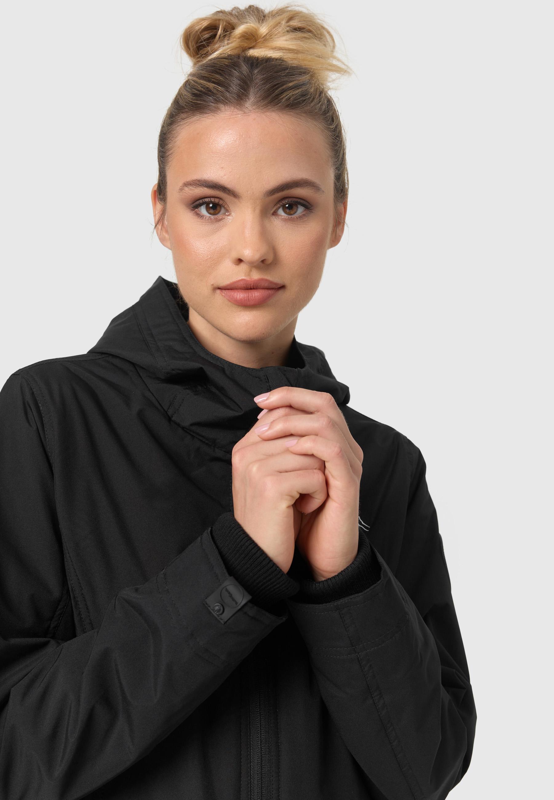 Übergangsjacke Outdoorjacke mit Kapuze Honigbeere Black