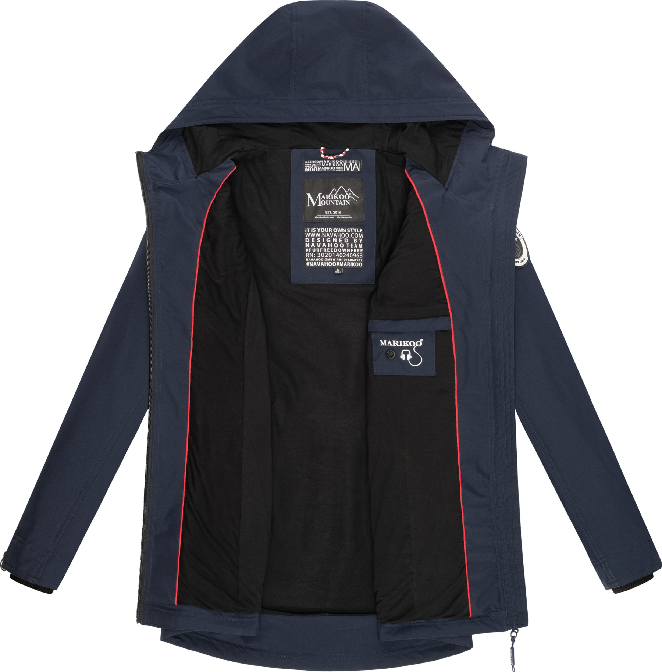 Übergangsjacke Outdoorjacke mit Kapuze Honigbeere Navy