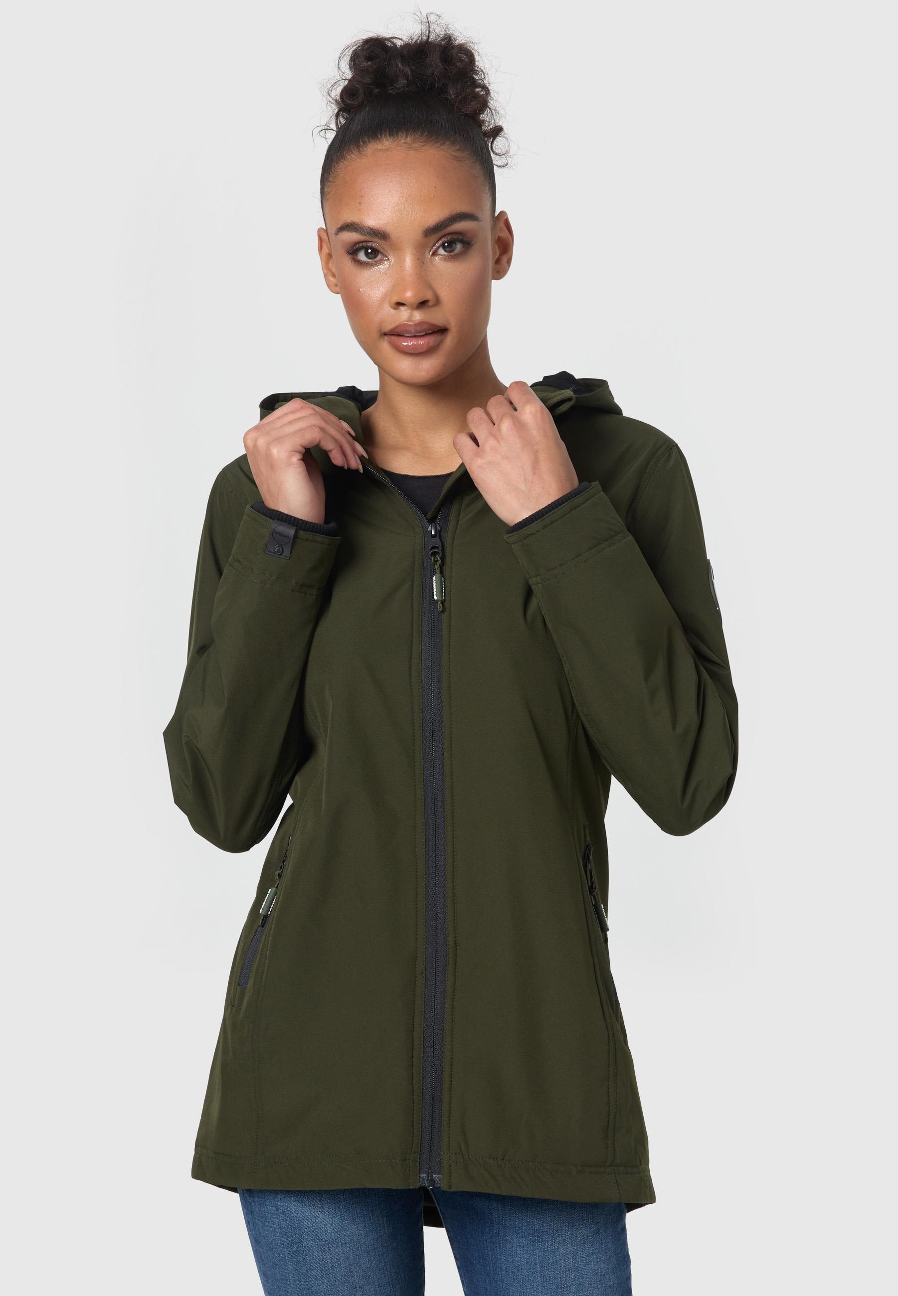 Übergangsjacke Outdoorjacke mit Kapuze Honigbeere Olive