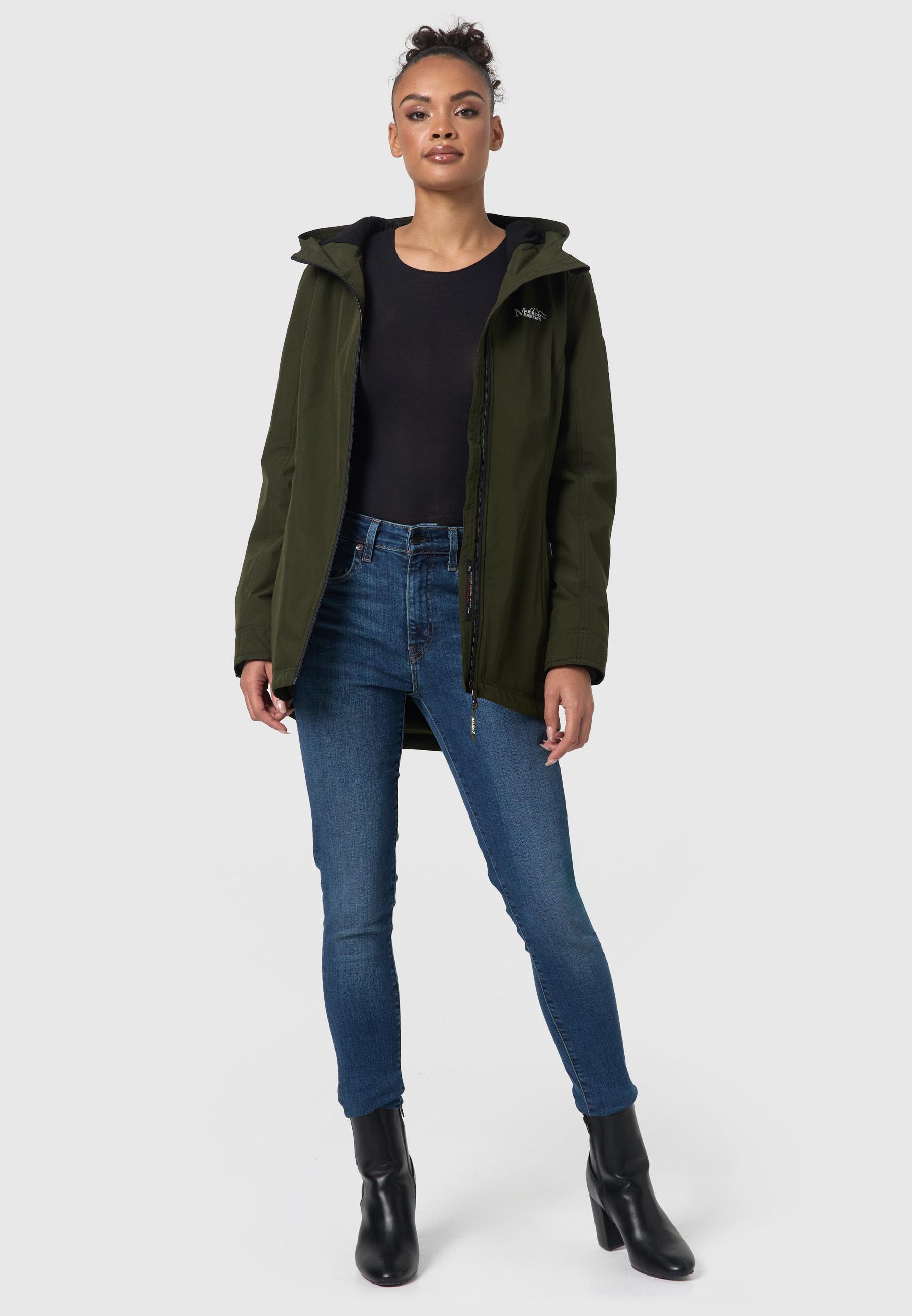 Übergangsjacke Outdoorjacke mit Kapuze Honigbeere Olive