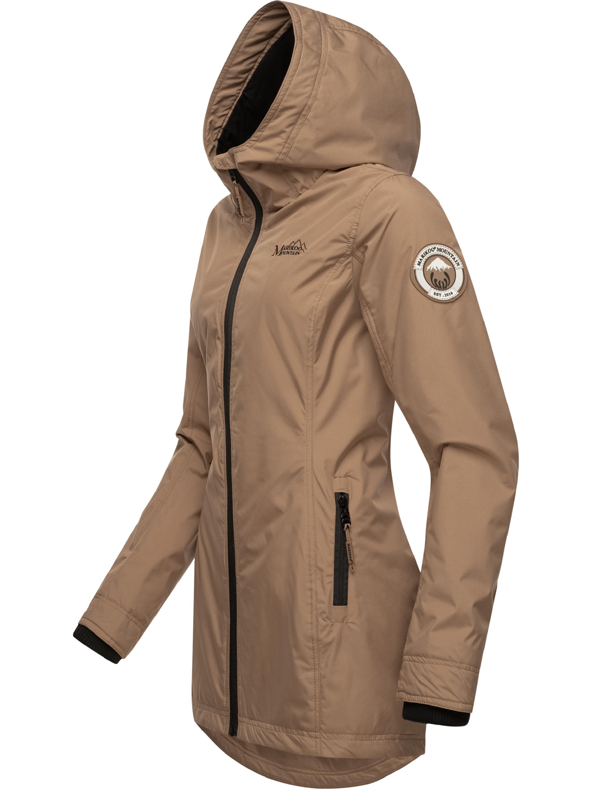 Übergangsjacke Outdoorjacke mit Kapuze Honigbeere Taupe