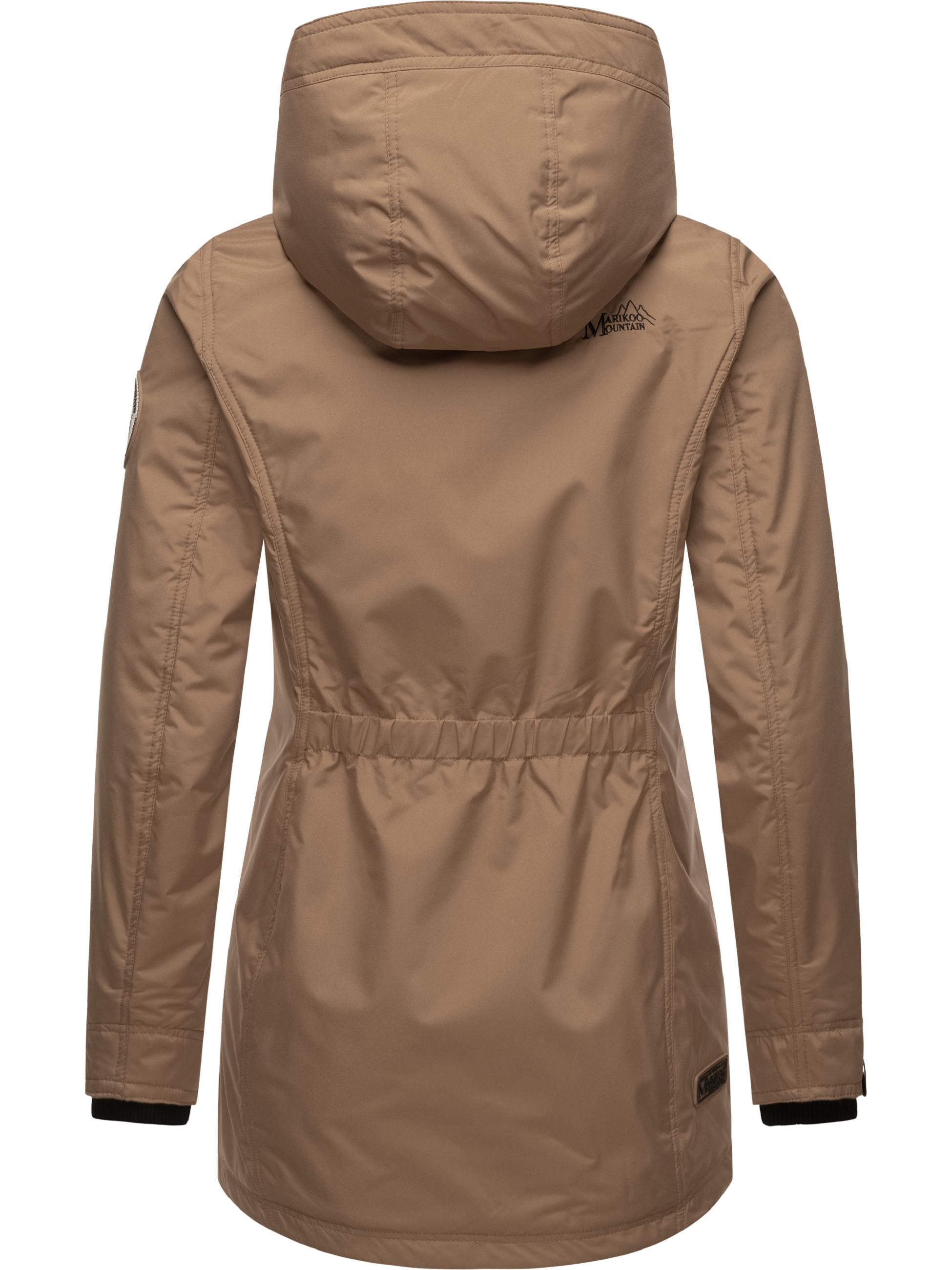 Übergangsjacke Outdoorjacke mit Kapuze Honigbeere Taupe