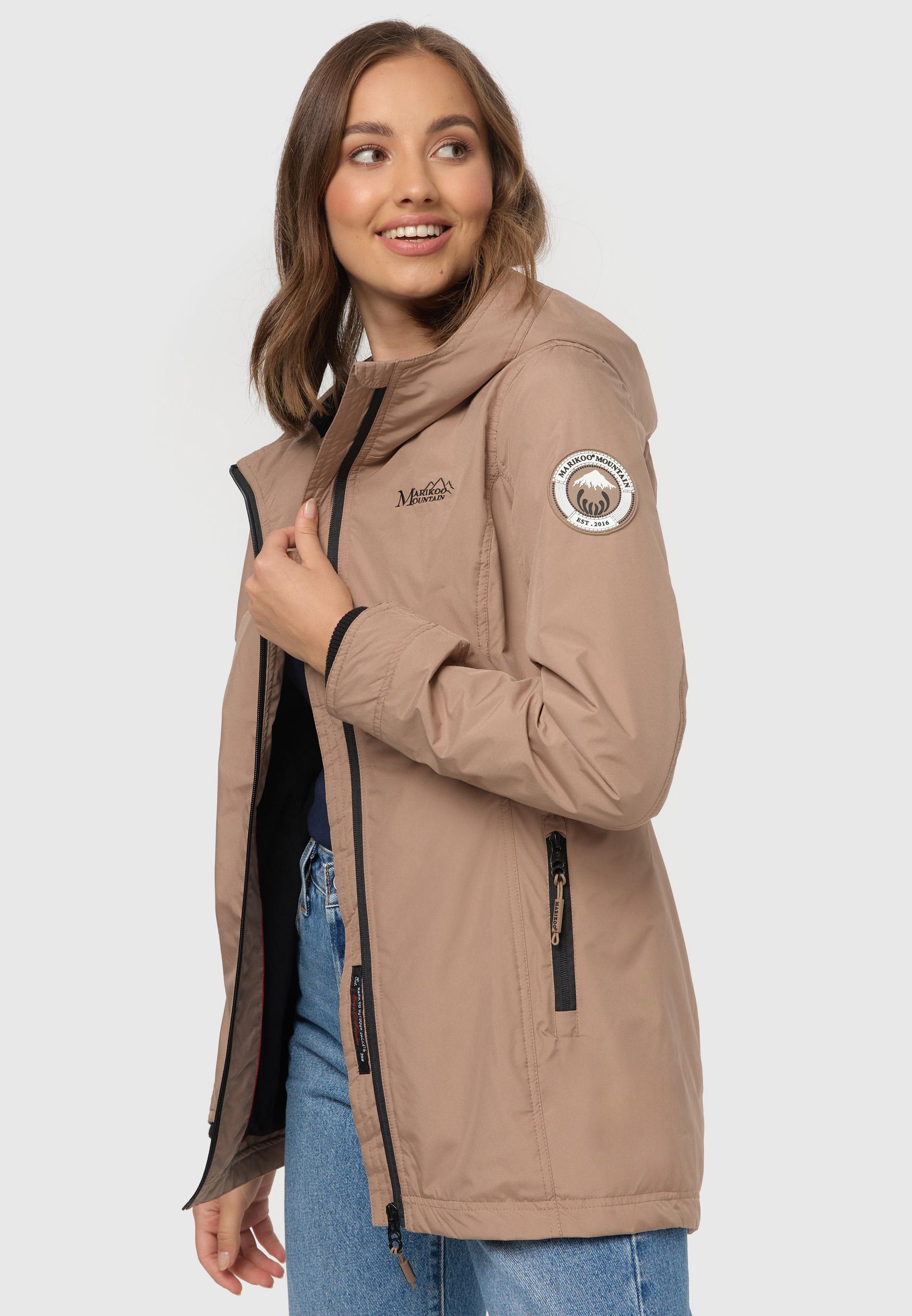 Übergangsjacke Outdoorjacke mit Kapuze Honigbeere Taupe