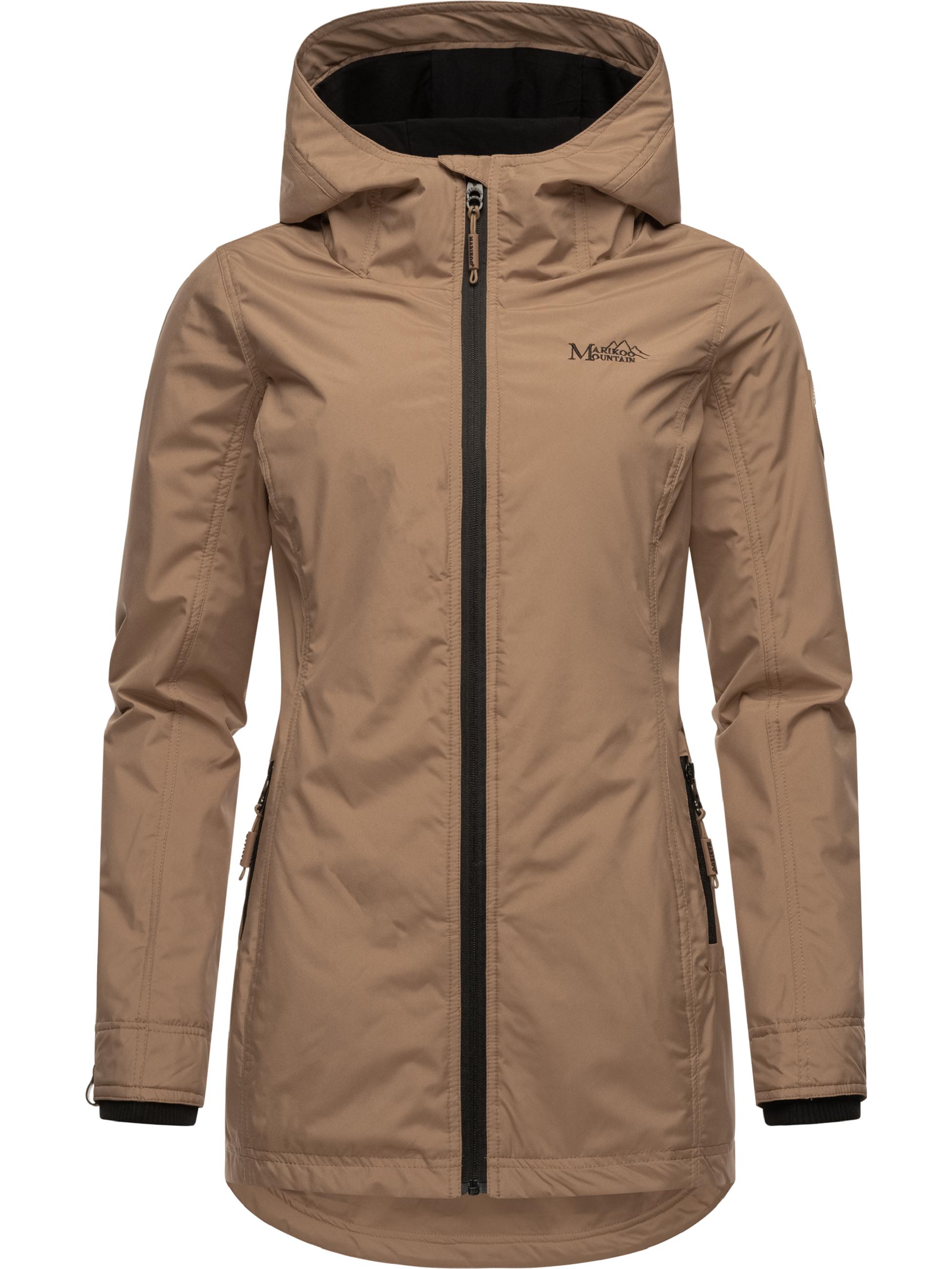 Übergangsjacke Outdoorjacke mit Kapuze Honigbeere Taupe