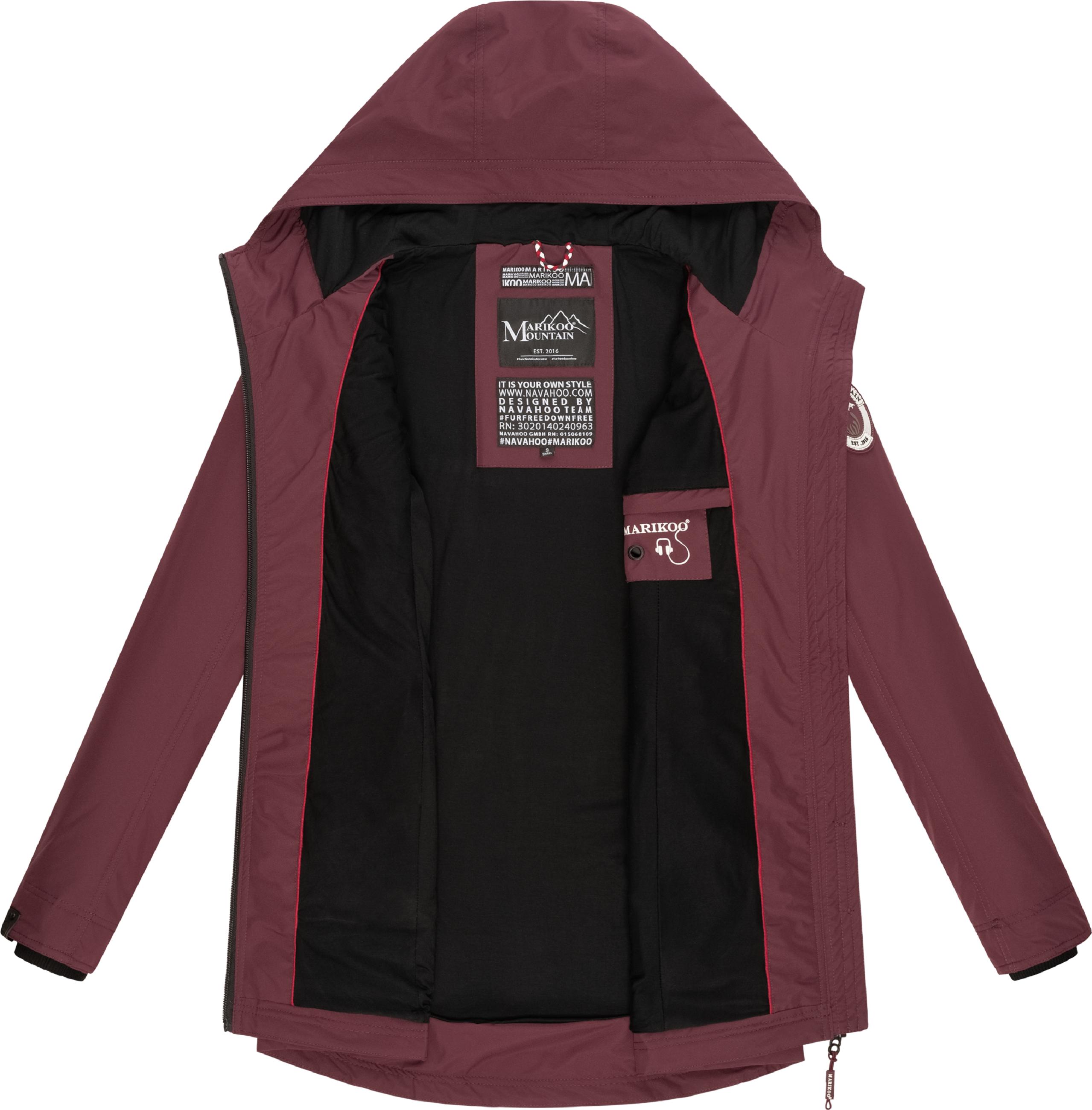 Übergangsjacke Outdoorjacke mit Kapuze Honigbeere Wine