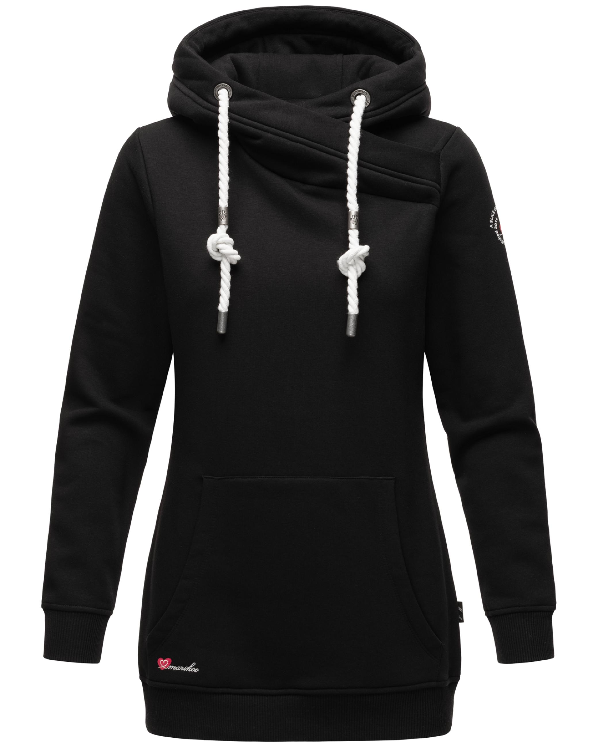 Extraweicher, langer Hoodie "Izuyaa" Black