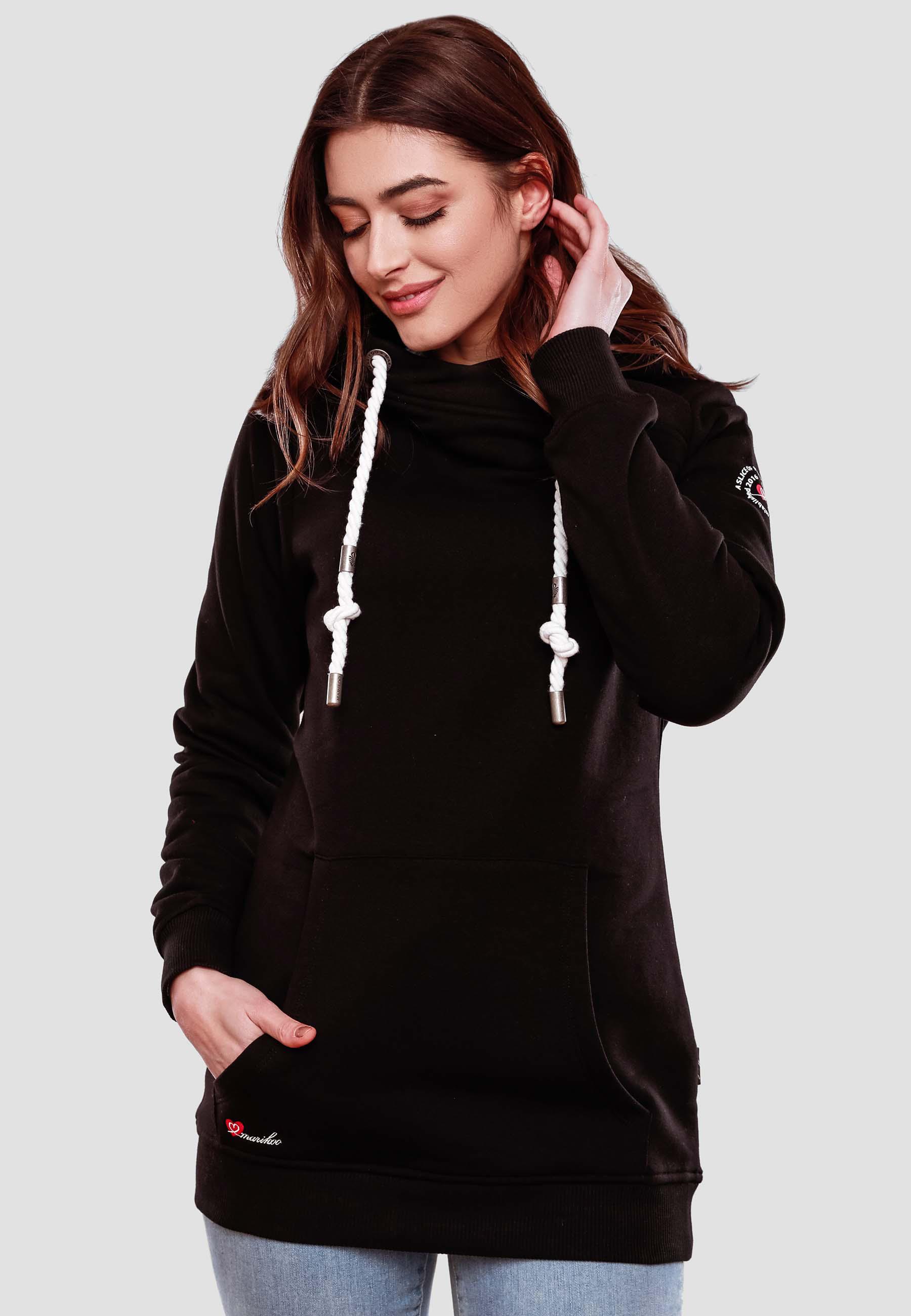 Extraweicher, langer Hoodie "Izuyaa" Black