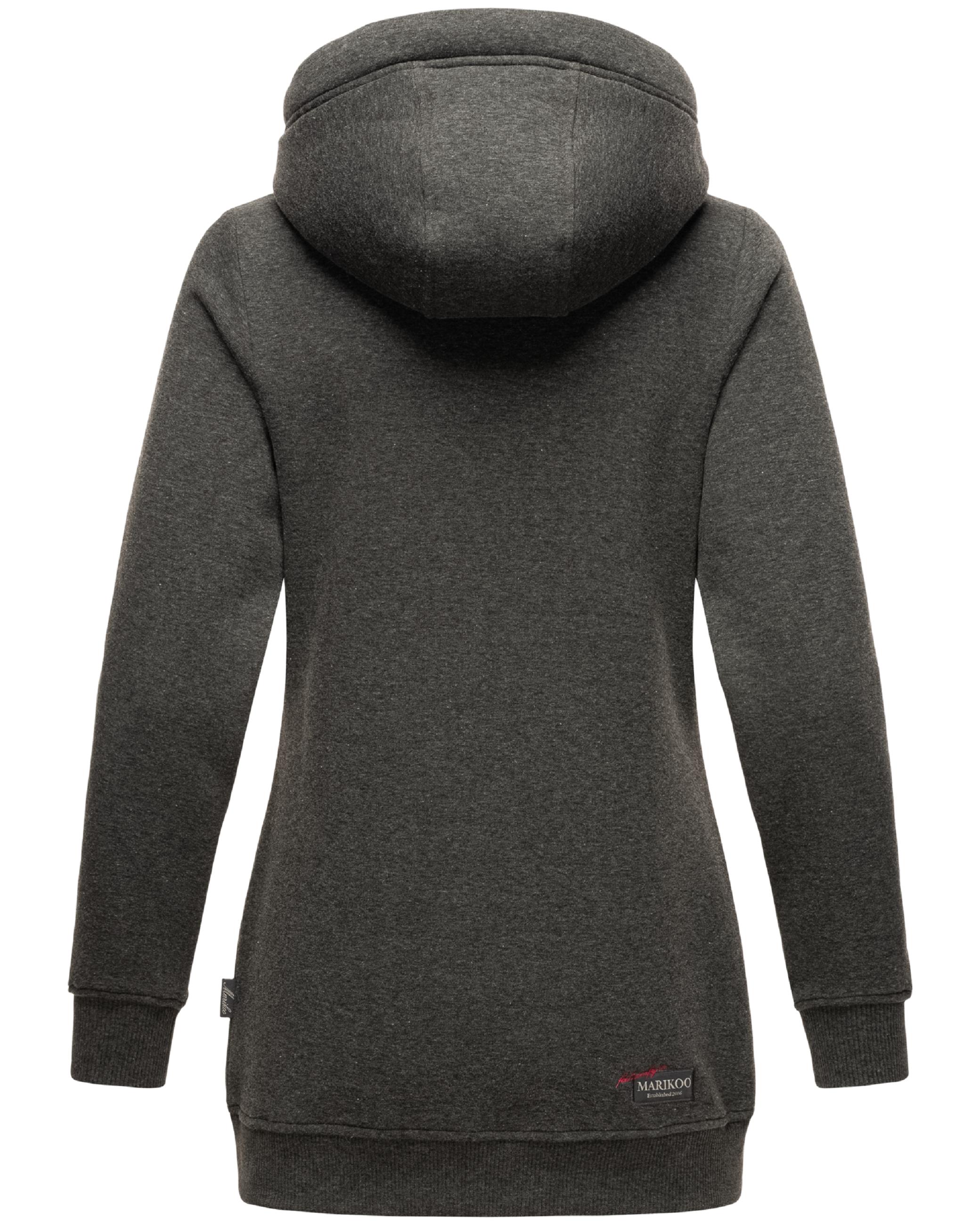 Extraweicher, langer Hoodie "Izuyaa" Dark Grey Melange