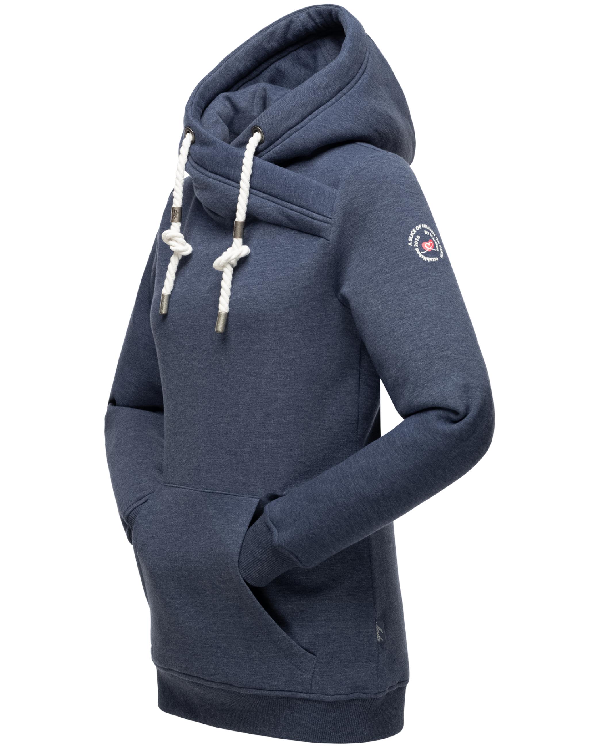 Extraweicher, langer Hoodie "Izuyaa" Dusty Blue Melange