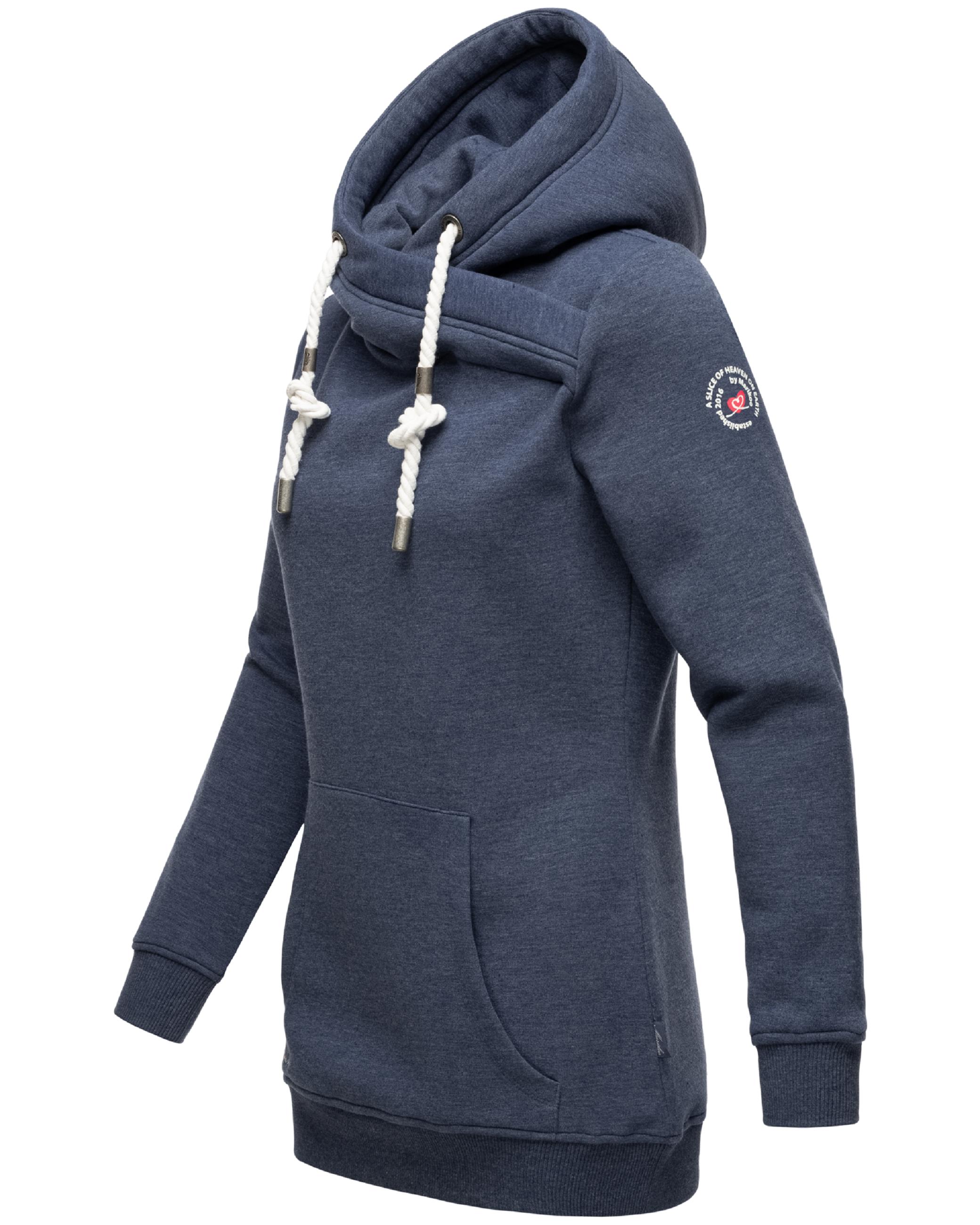 Extraweicher, langer Hoodie "Izuyaa" Dusty Blue Melange