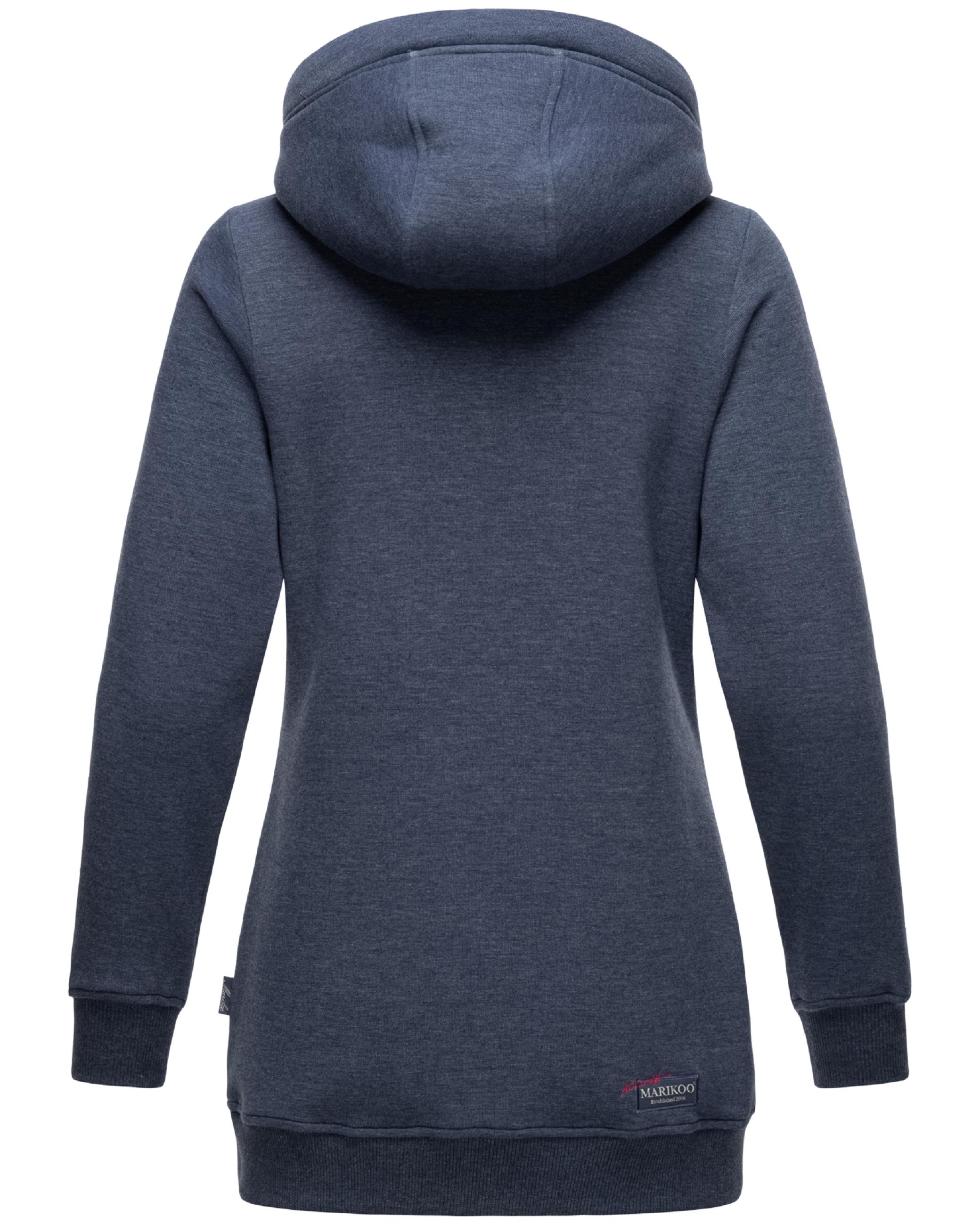 Extraweicher, langer Hoodie "Izuyaa" Dusty Blue Melange