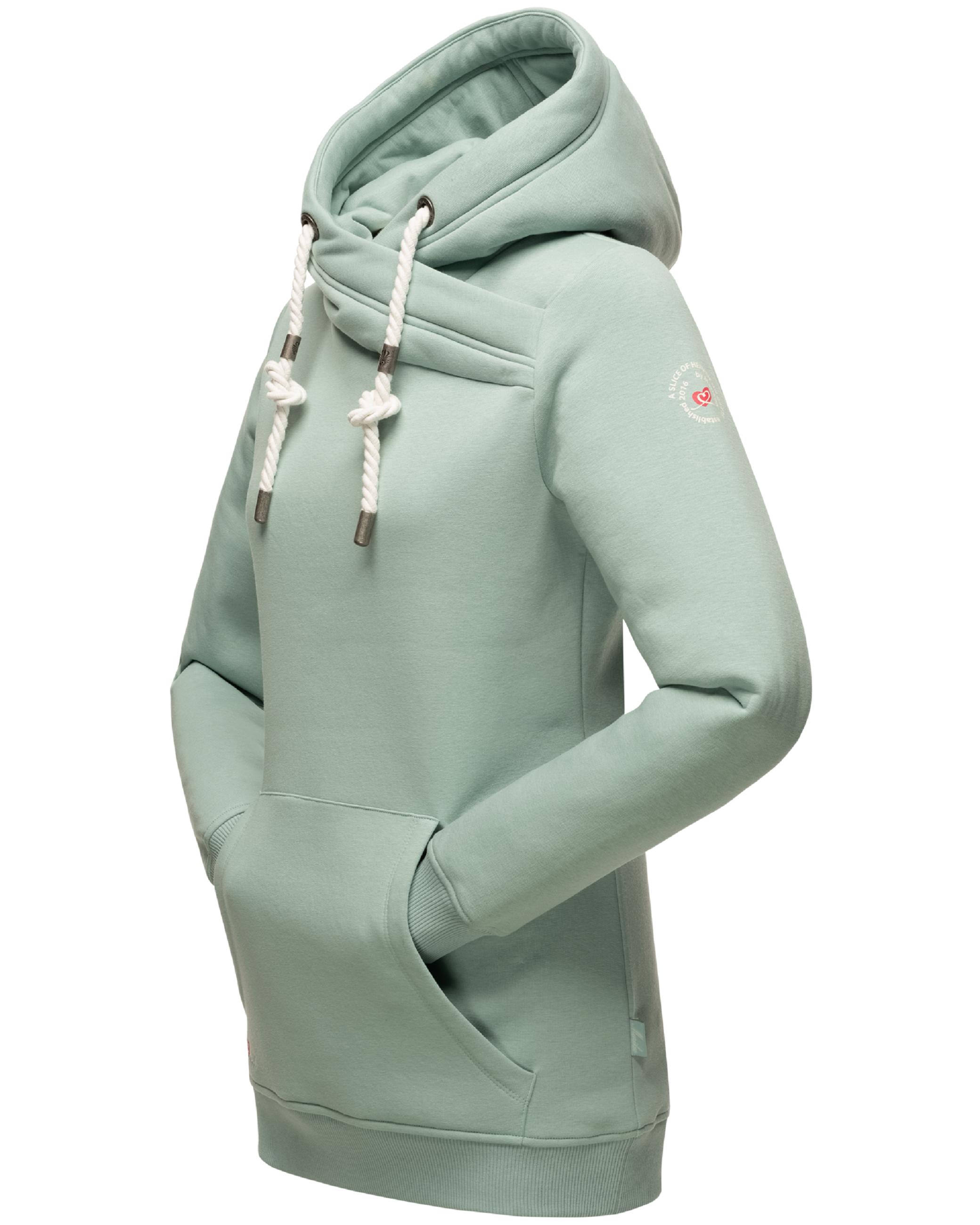 Extraweicher, langer Hoodie "Izuyaa" Dusty Mint Melange