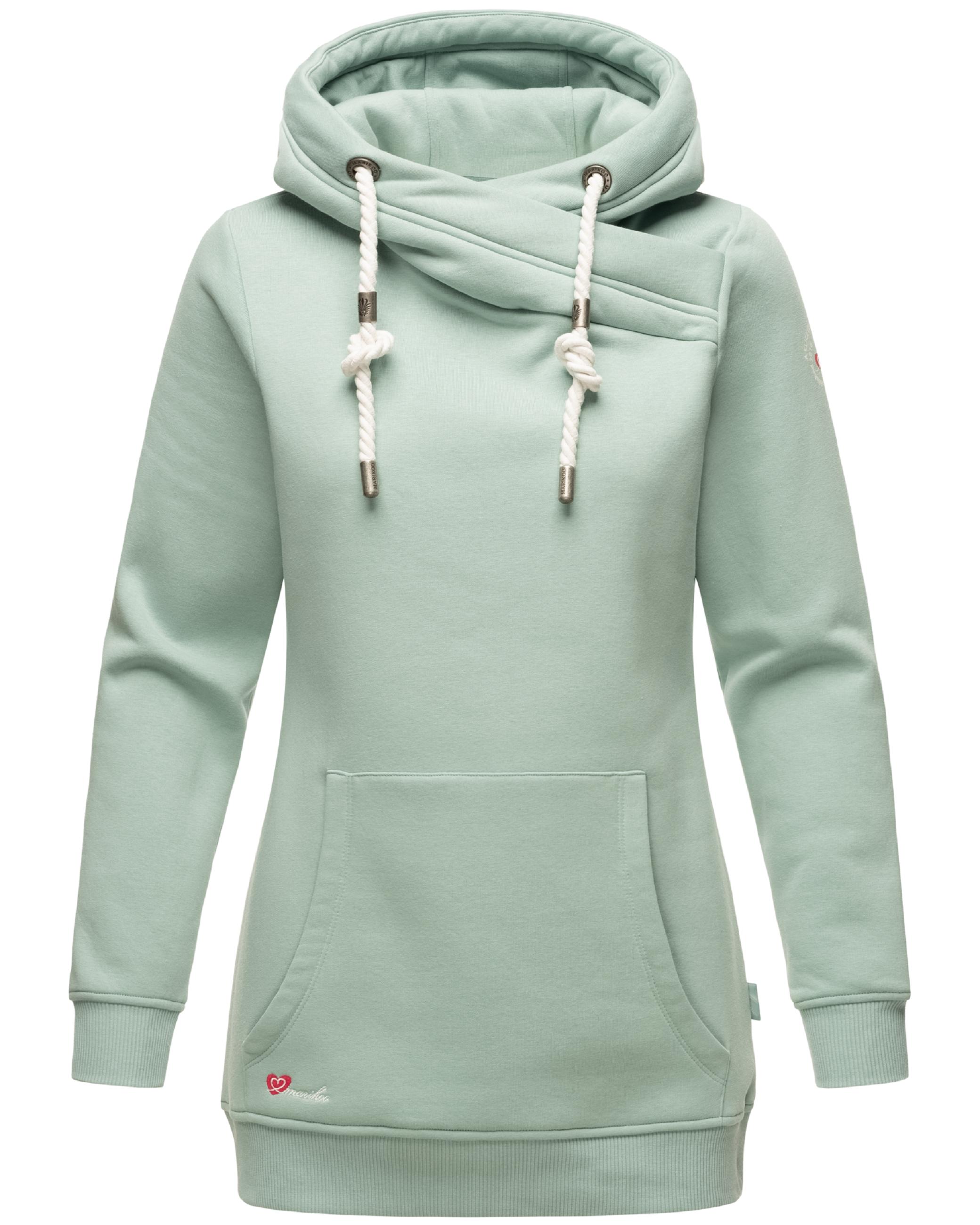 Extraweicher, langer Hoodie "Izuyaa" Dusty Mint Melange