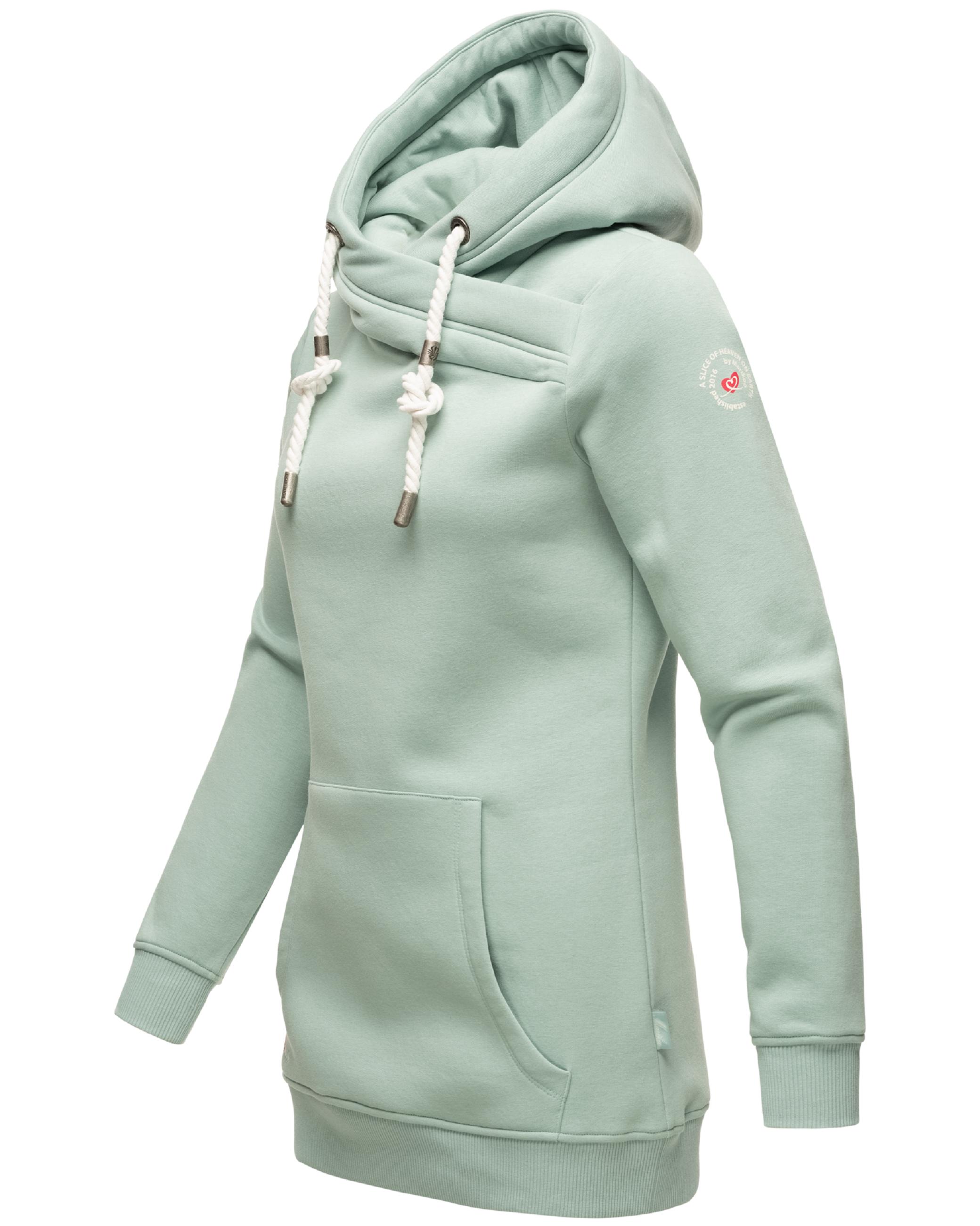 Extraweicher, langer Hoodie "Izuyaa" Dusty Mint Melange