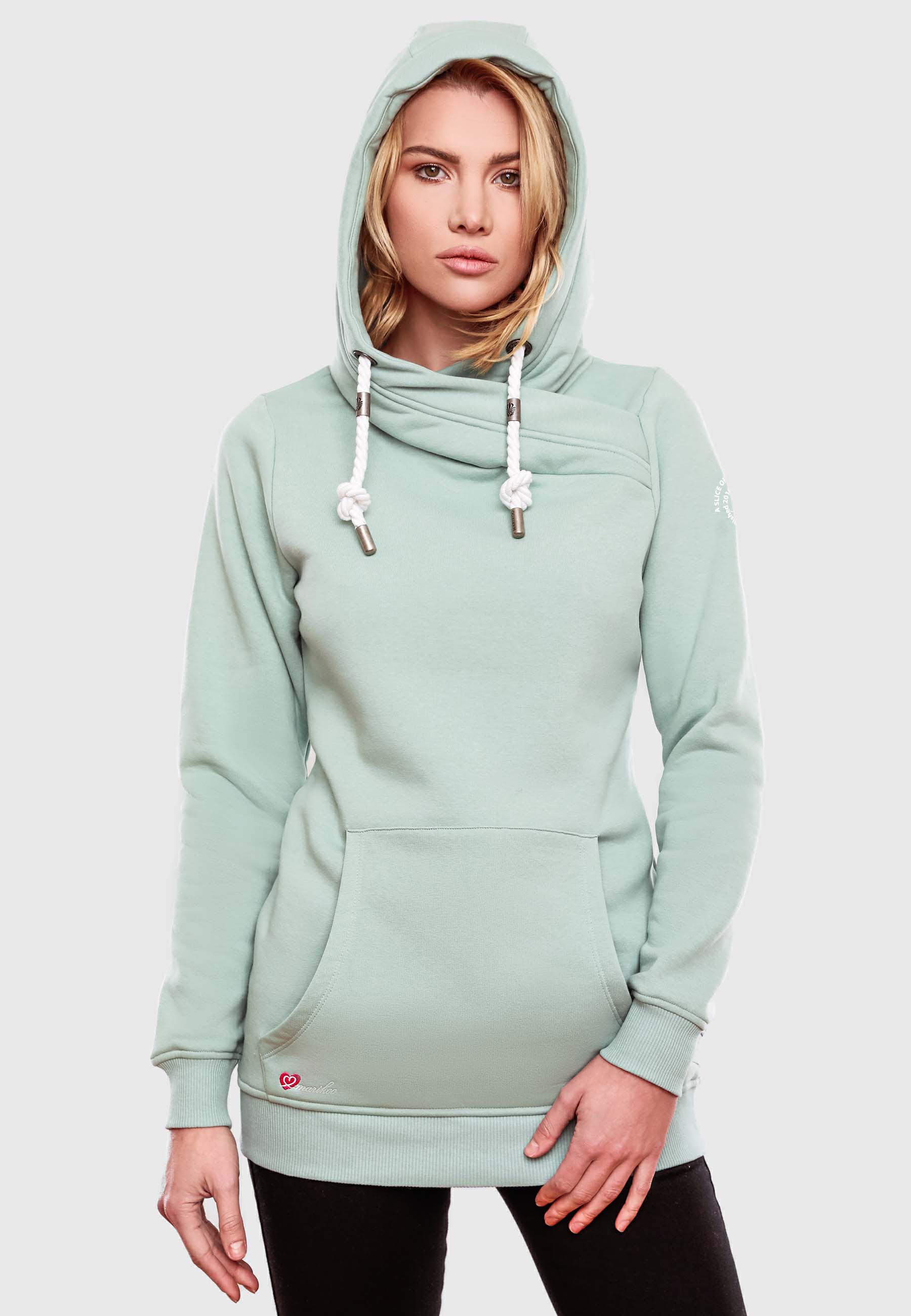 Extraweicher, langer Hoodie "Izuyaa" Dusty Mint Melange