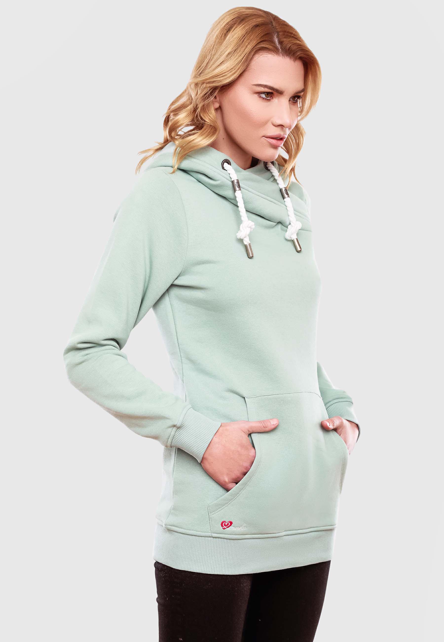 Extraweicher, langer Hoodie "Izuyaa" Dusty Mint Melange