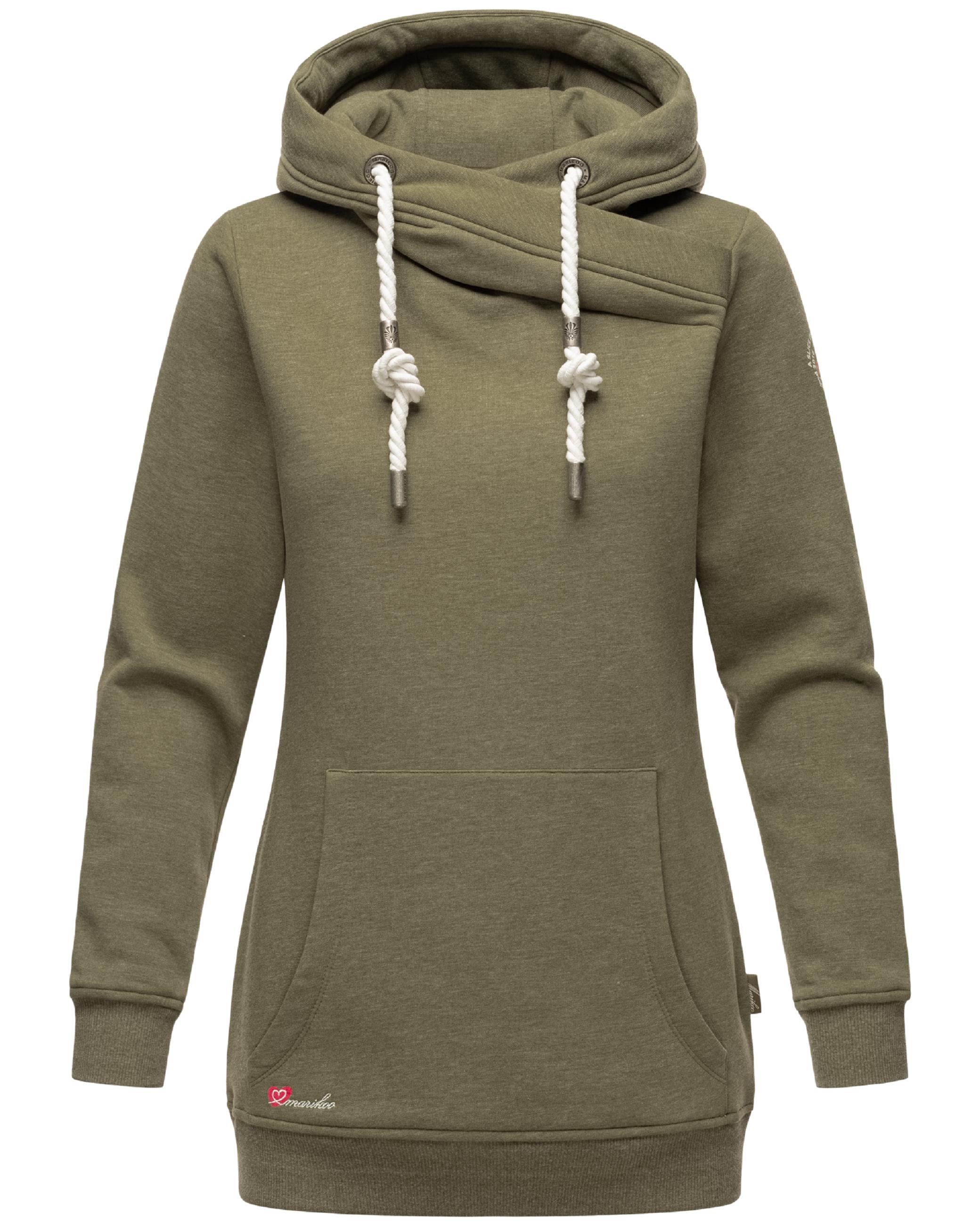 Extraweicher, langer Hoodie "Izuyaa" Dusty Olive Melange