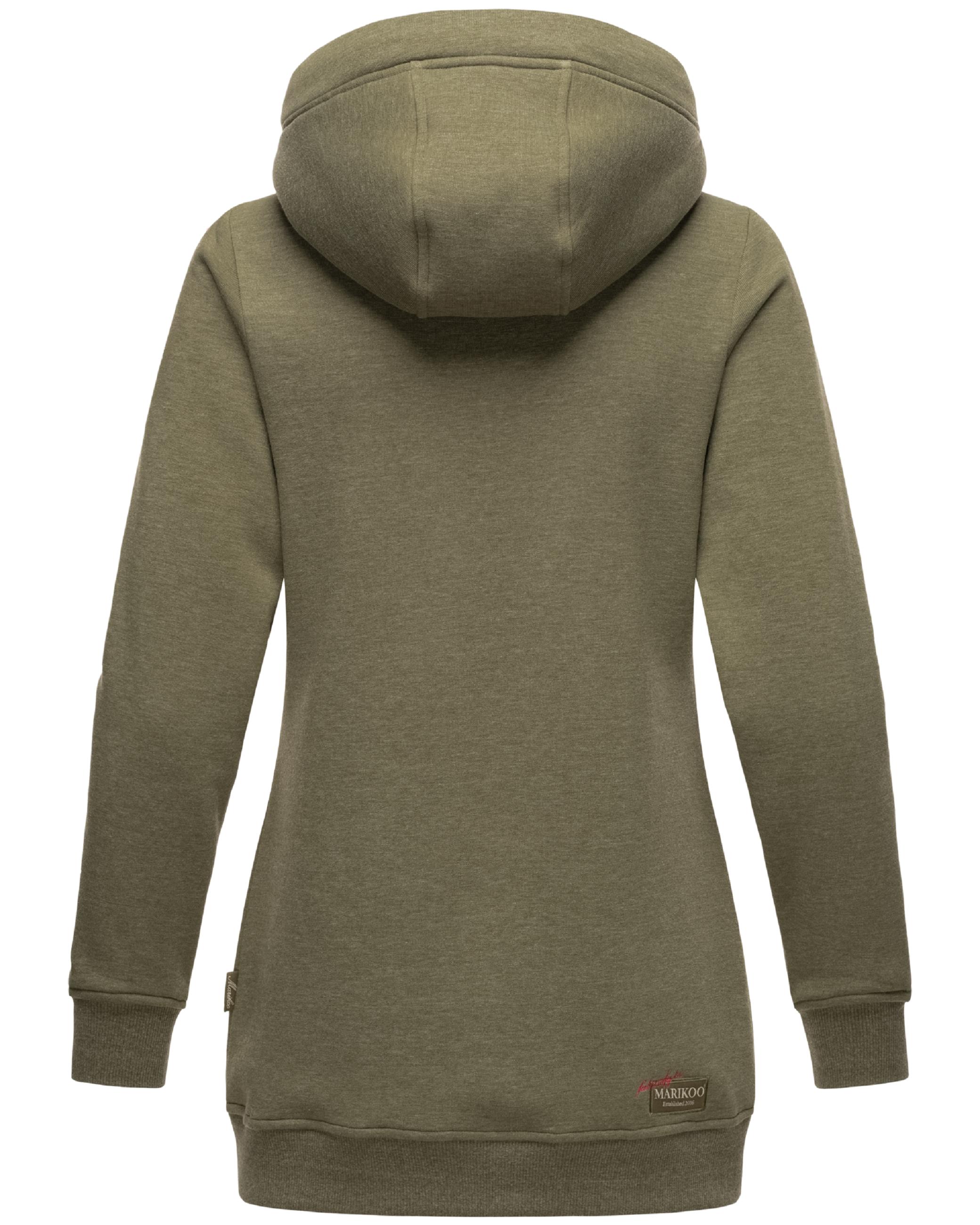 Extraweicher, langer Hoodie "Izuyaa" Dusty Olive Melange