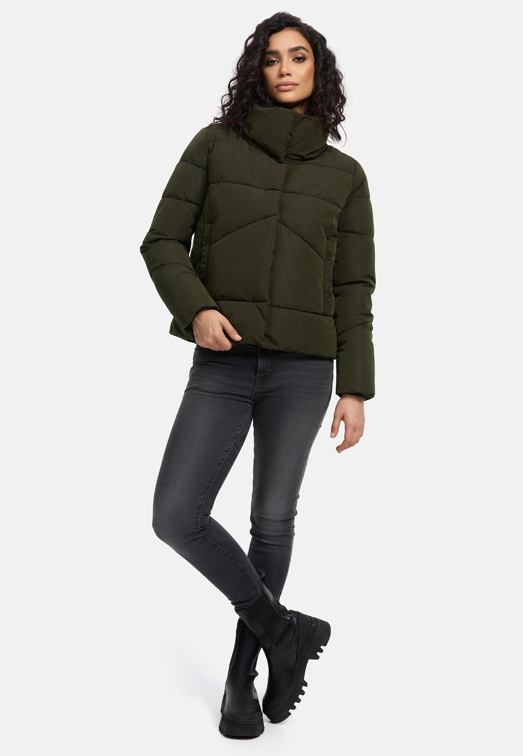 Warme Winterjacke mit hohem Kragen "Jalliaa 16" Dark Olive