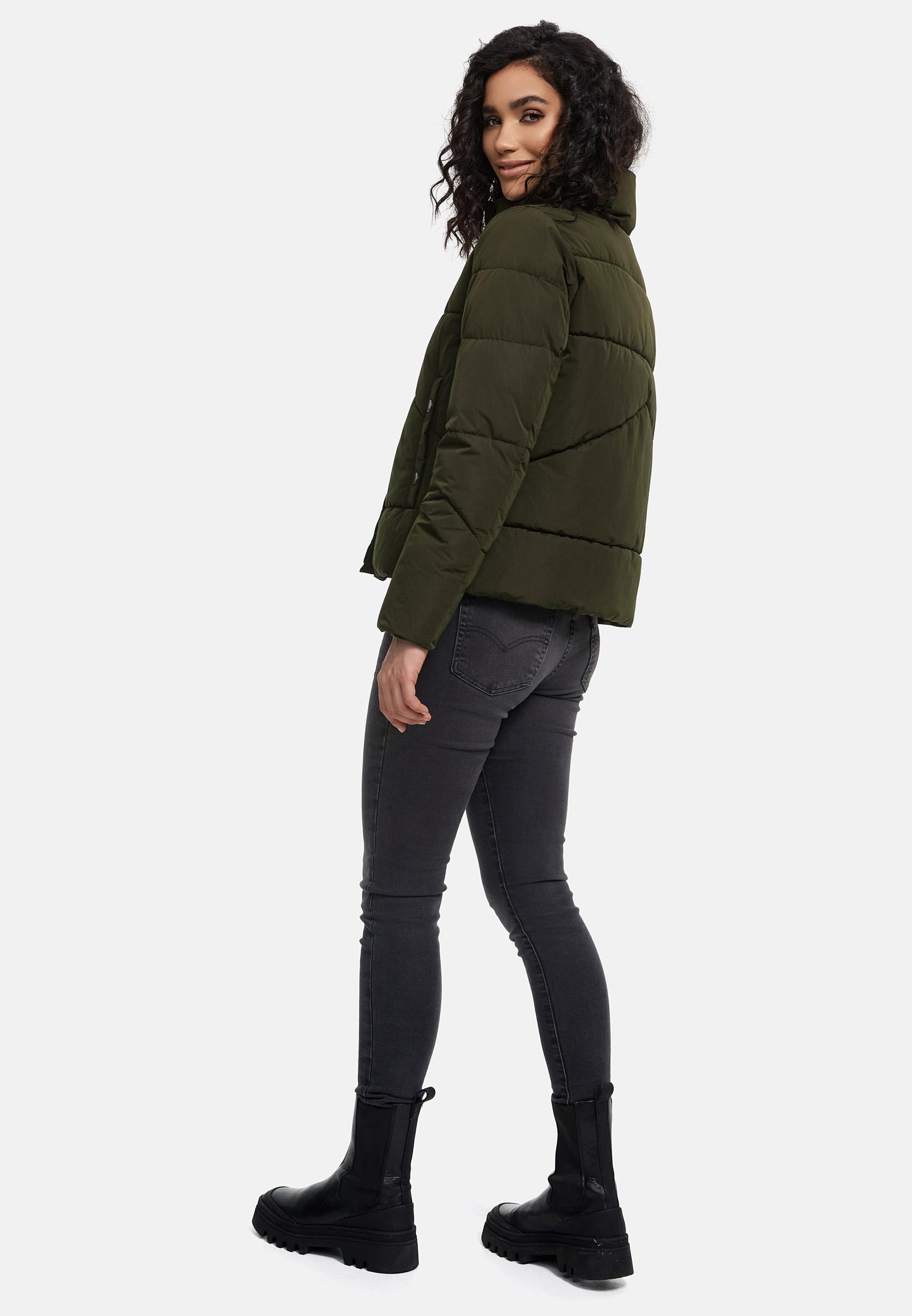 Warme Winterjacke mit hohem Kragen "Jalliaa 16" Dark Olive