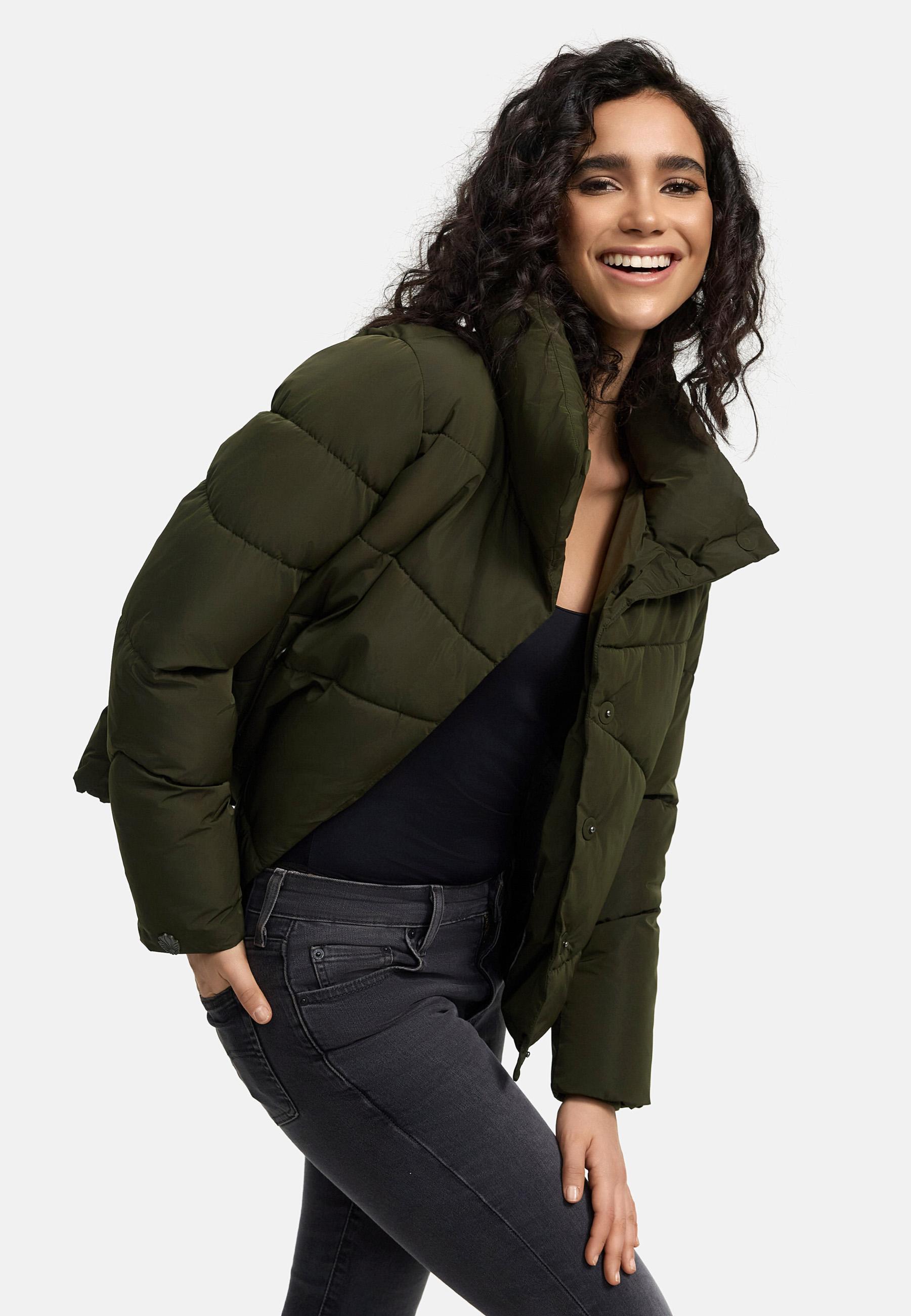 Warme Winterjacke mit hohem Kragen "Jalliaa 16" Dark Olive