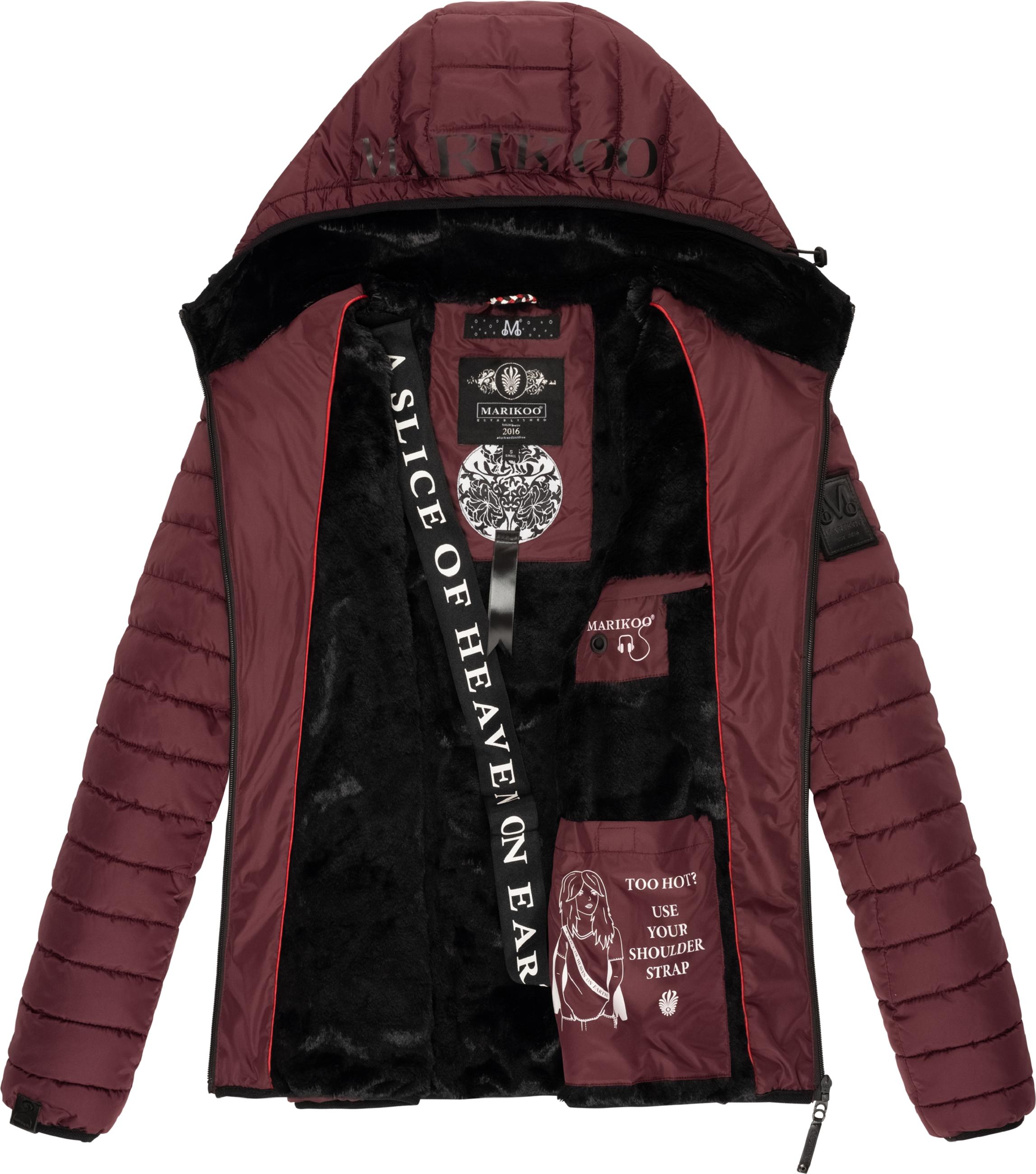 Winter Steppjacke mit Kapuze "Jaylaa" Wine