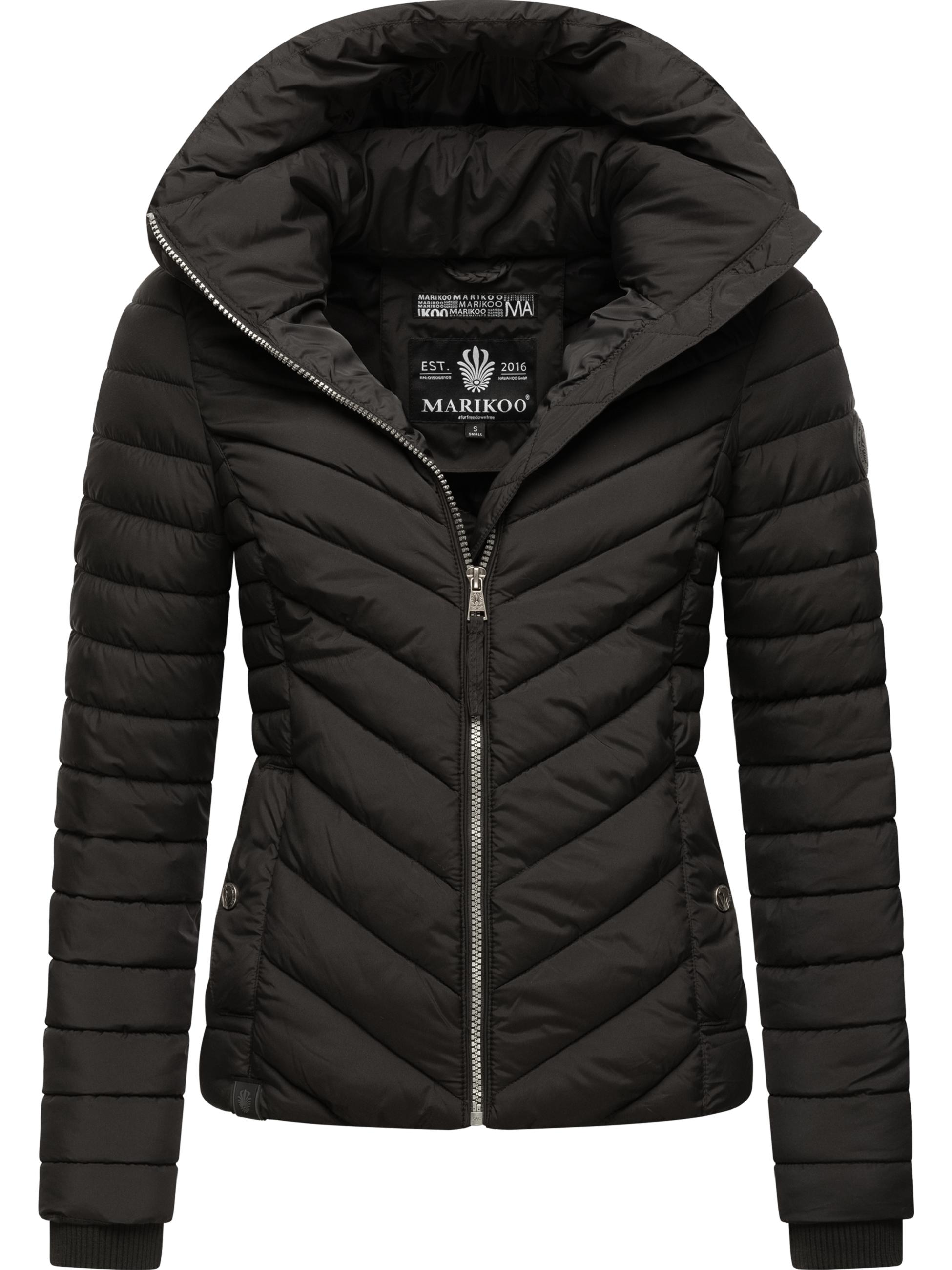 Steppjacke mit abnehmbarer Kapuze "Kagomee" Black