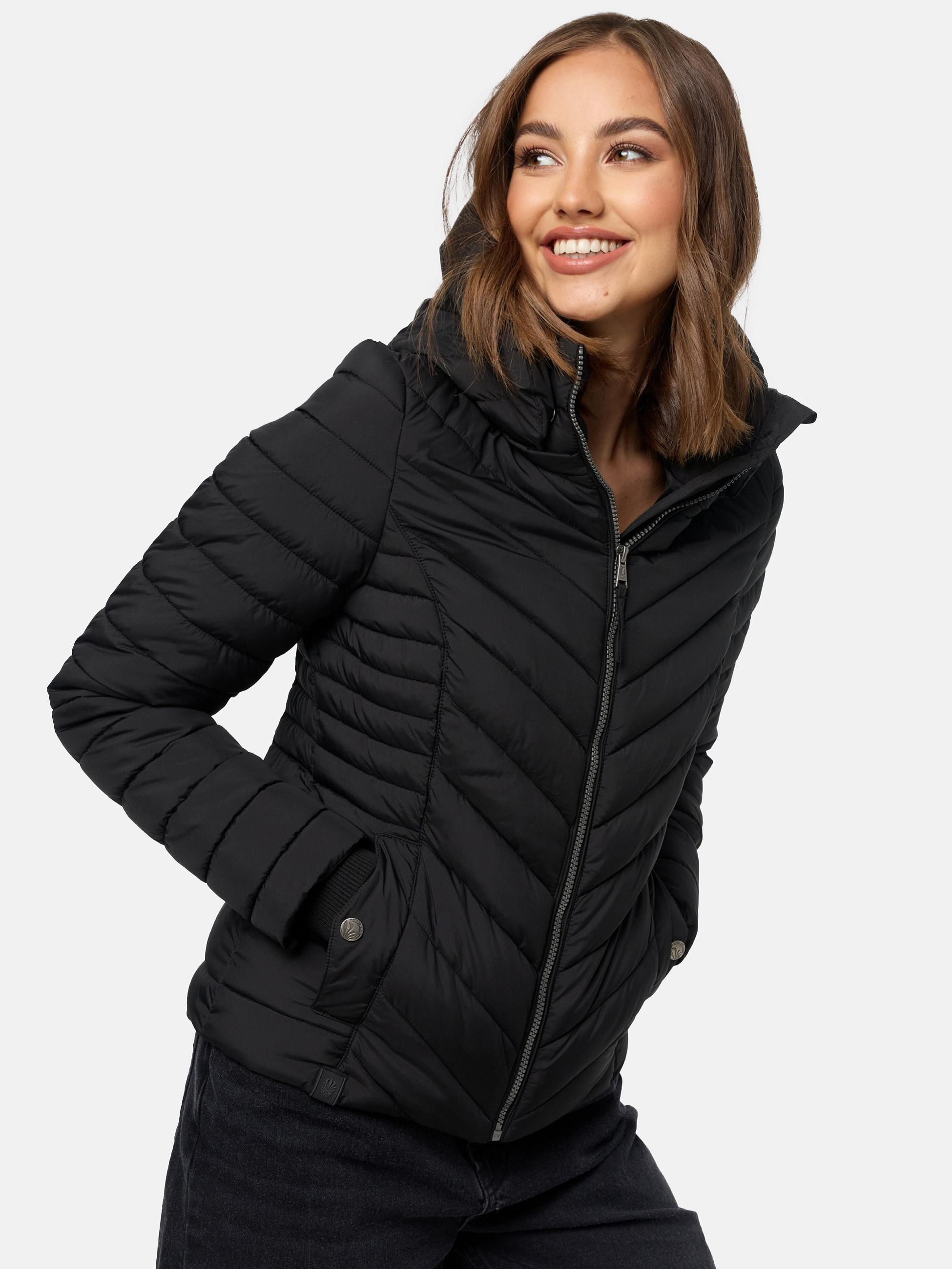 Steppjacke mit abnehmbarer Kapuze "Kagomee" Black