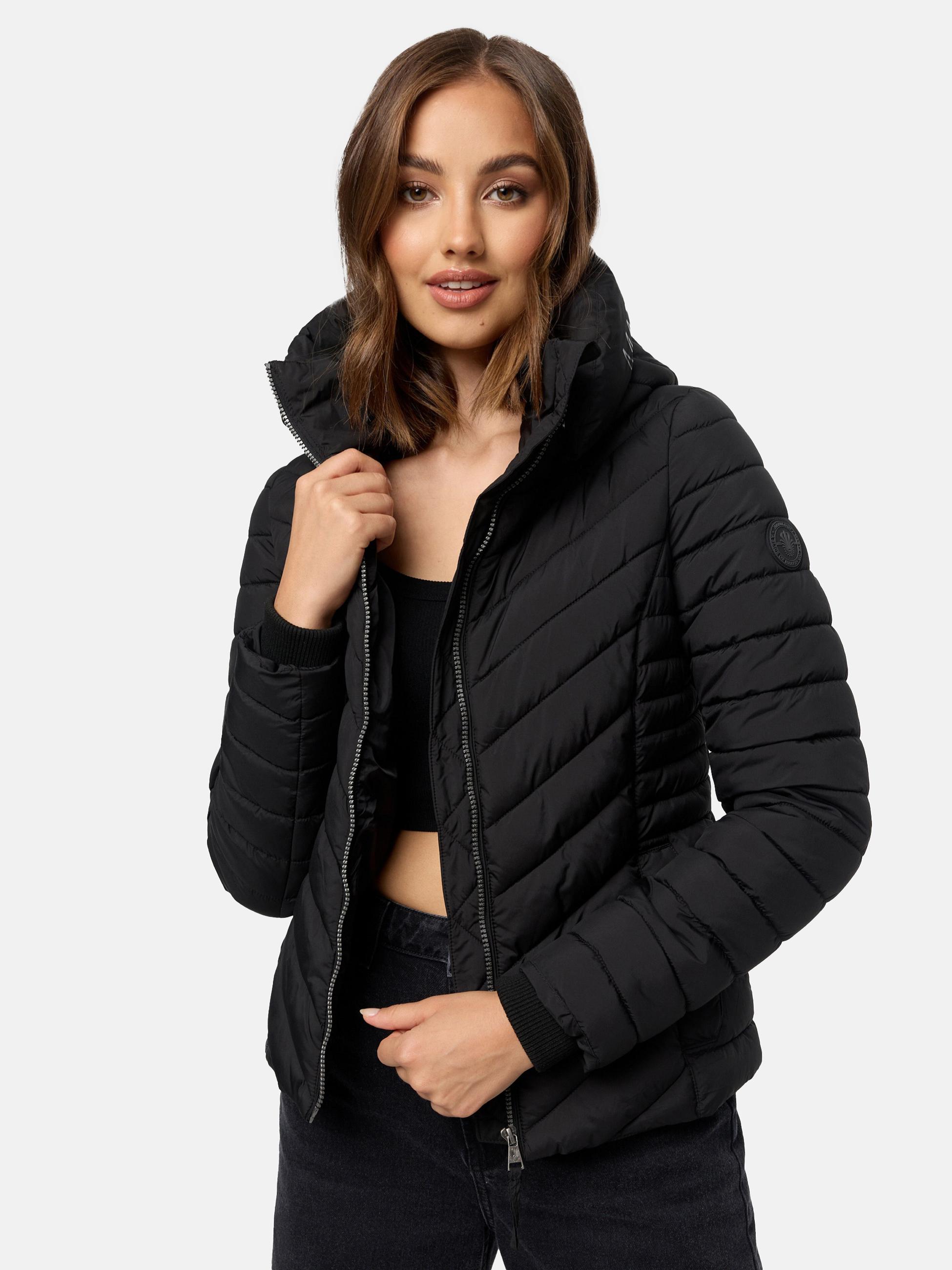 Steppjacke mit abnehmbarer Kapuze "Kagomee" Black