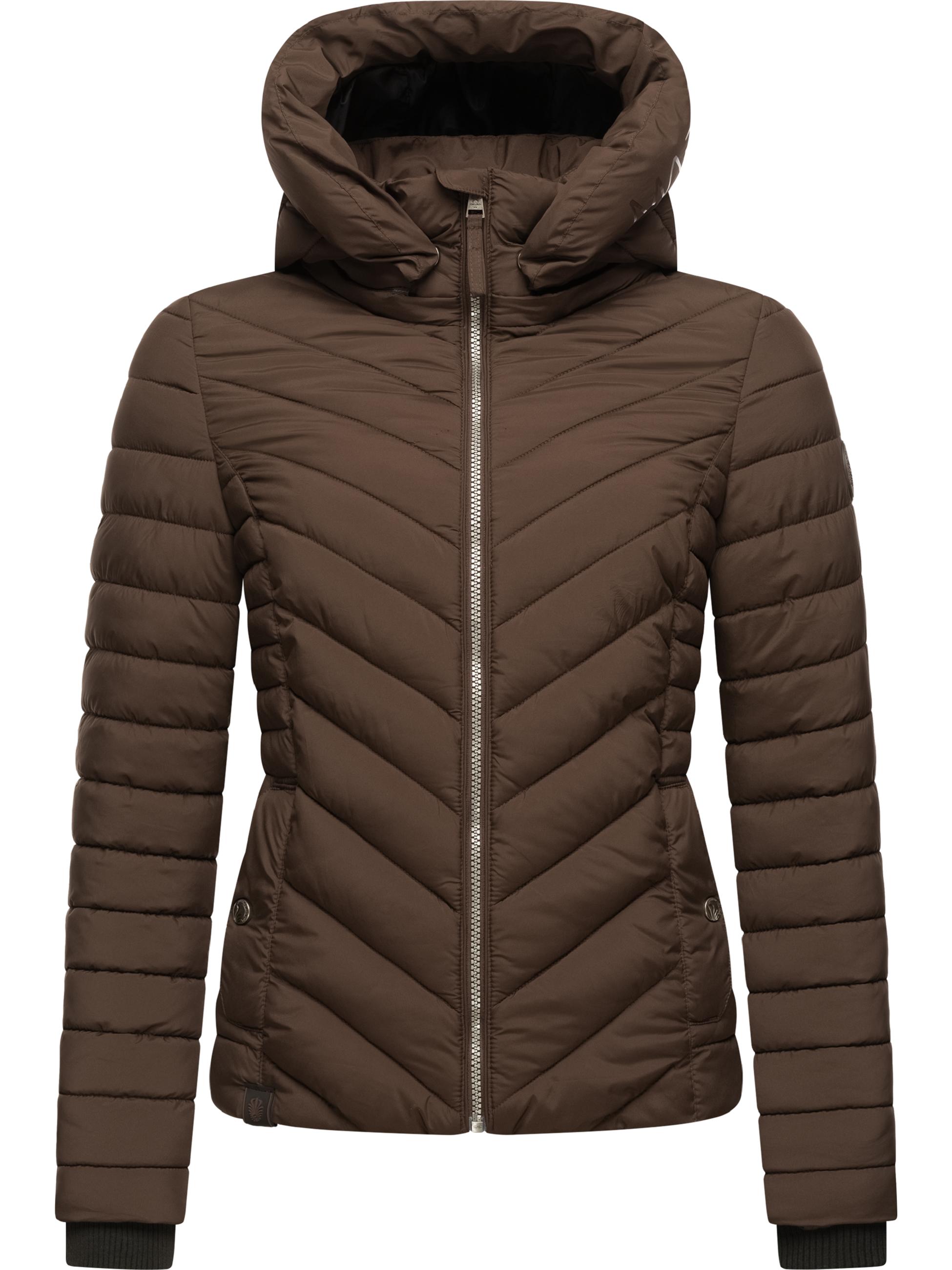 Steppjacke mit abnehmbarer Kapuze "Kagomee" Dark Choco