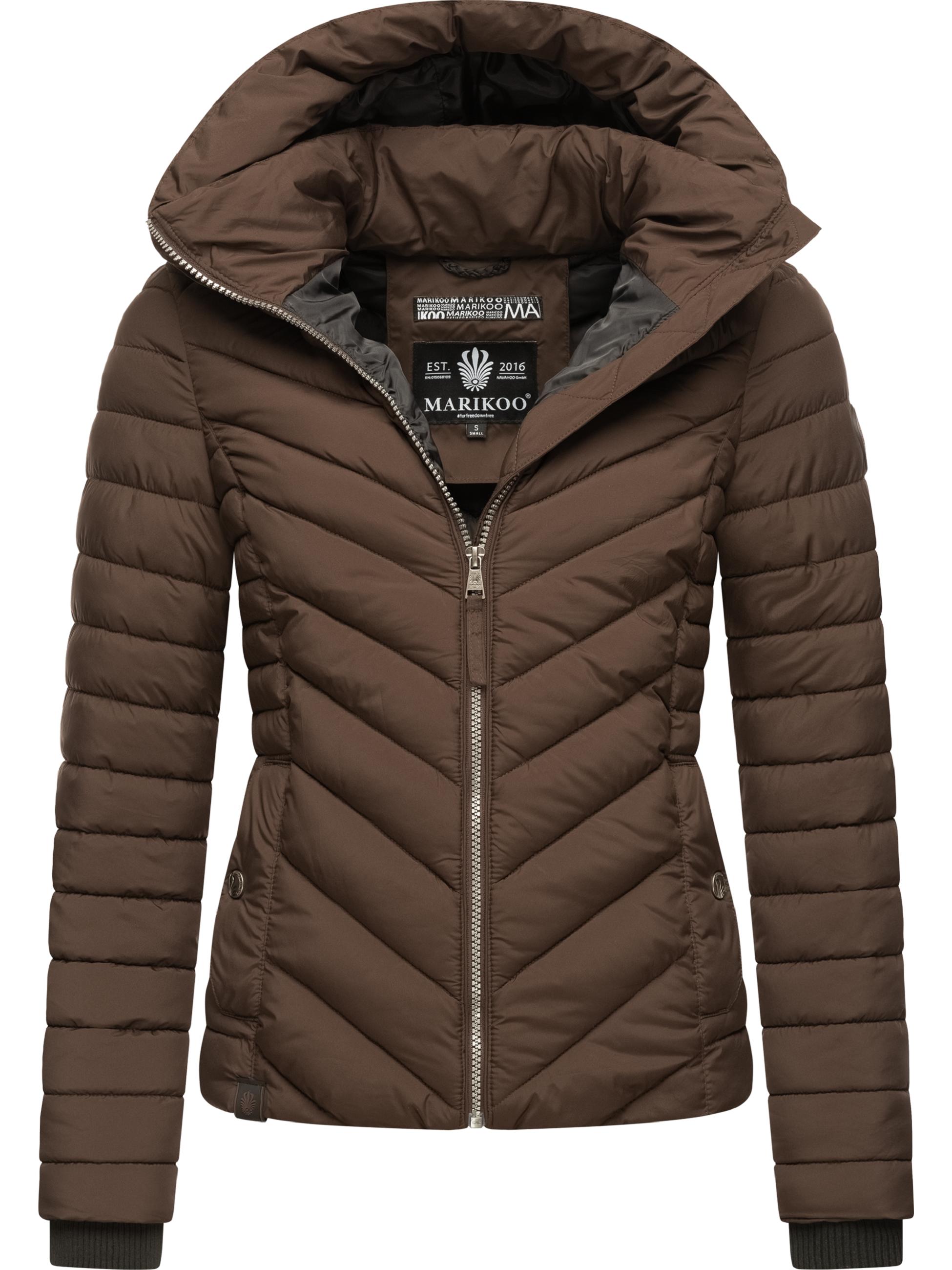 Steppjacke mit abnehmbarer Kapuze "Kagomee" Dark Choco