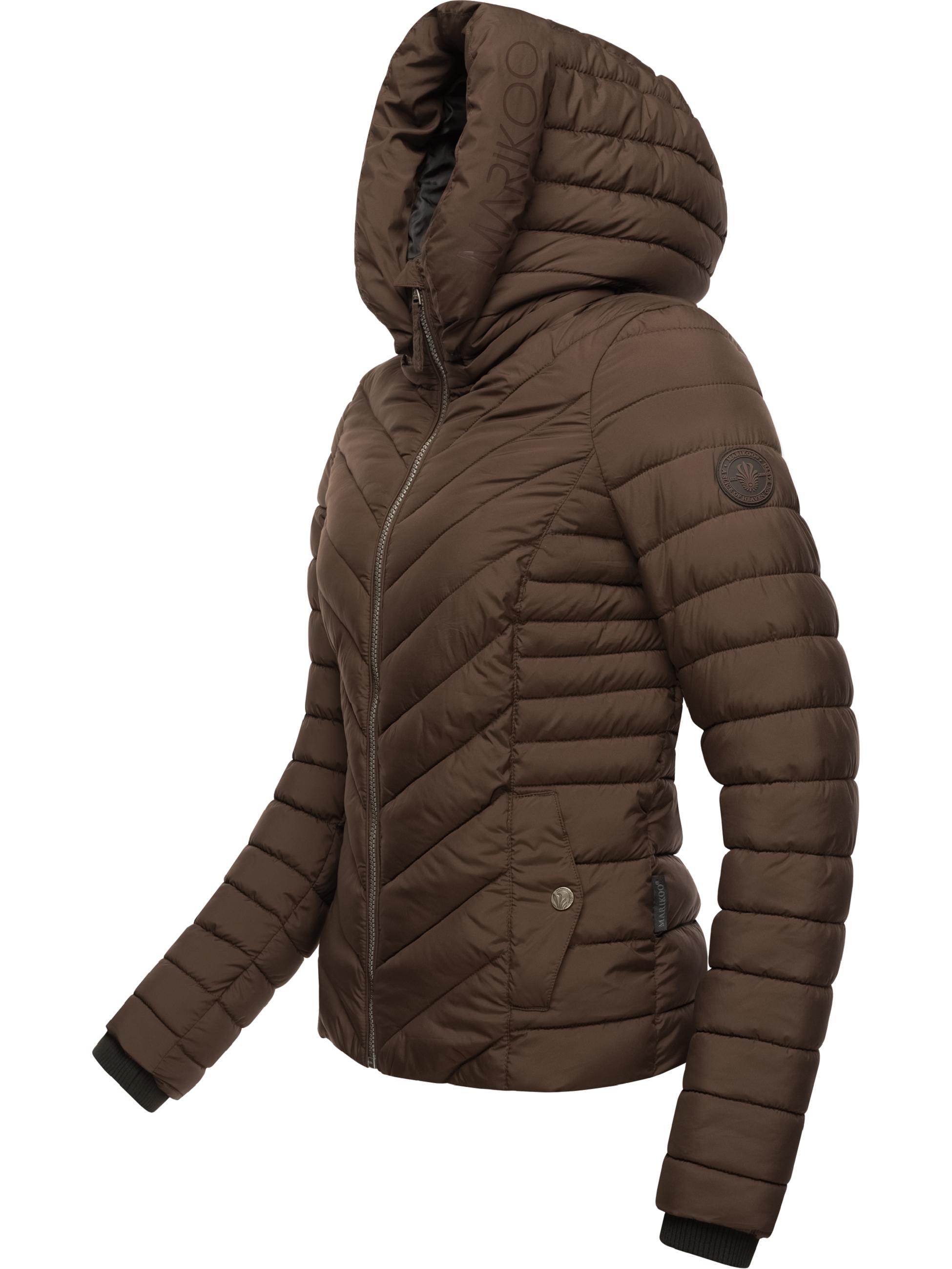 Steppjacke mit abnehmbarer Kapuze "Kagomee" Dark Choco