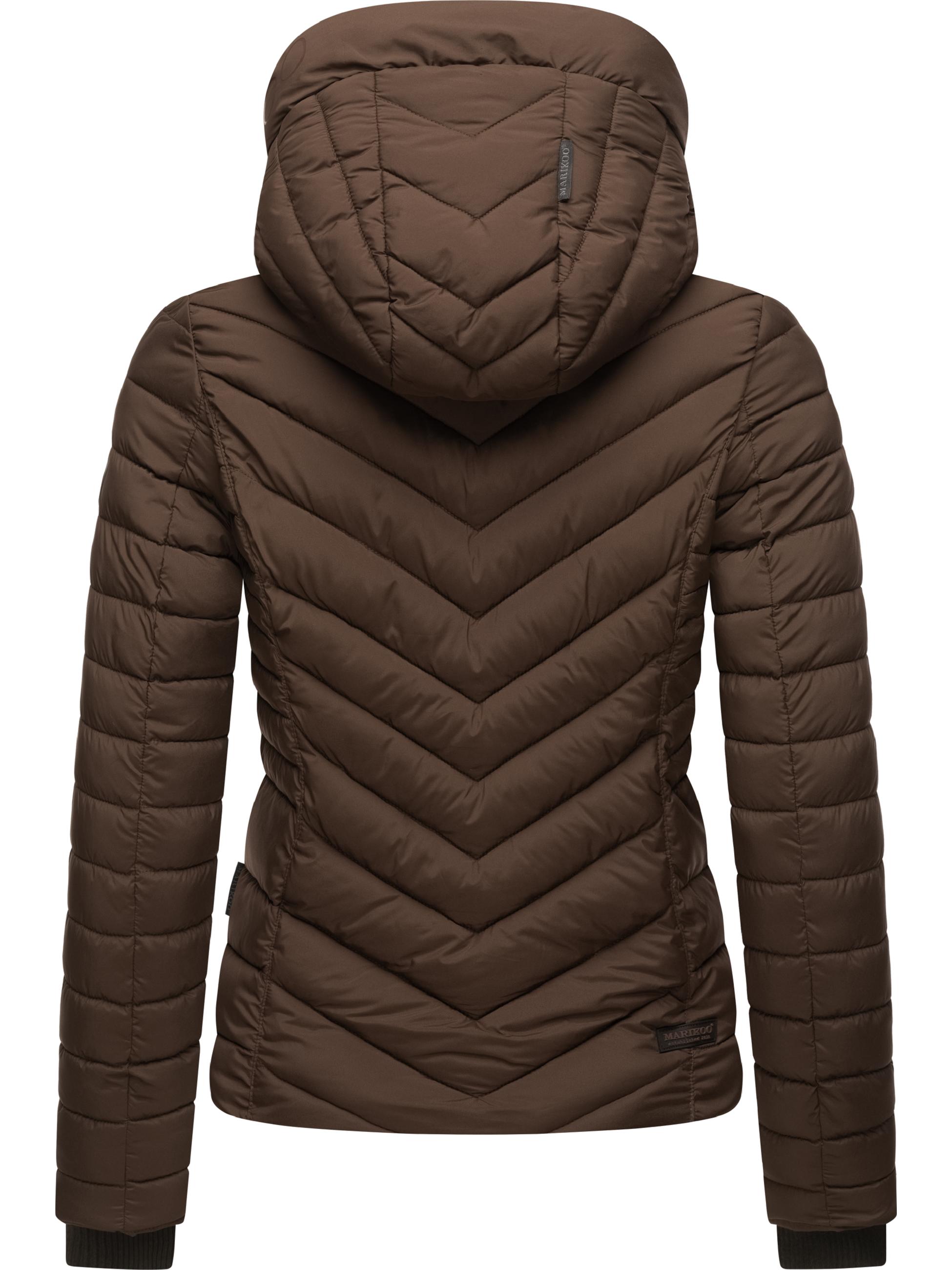 Steppjacke mit abnehmbarer Kapuze "Kagomee" Dark Choco