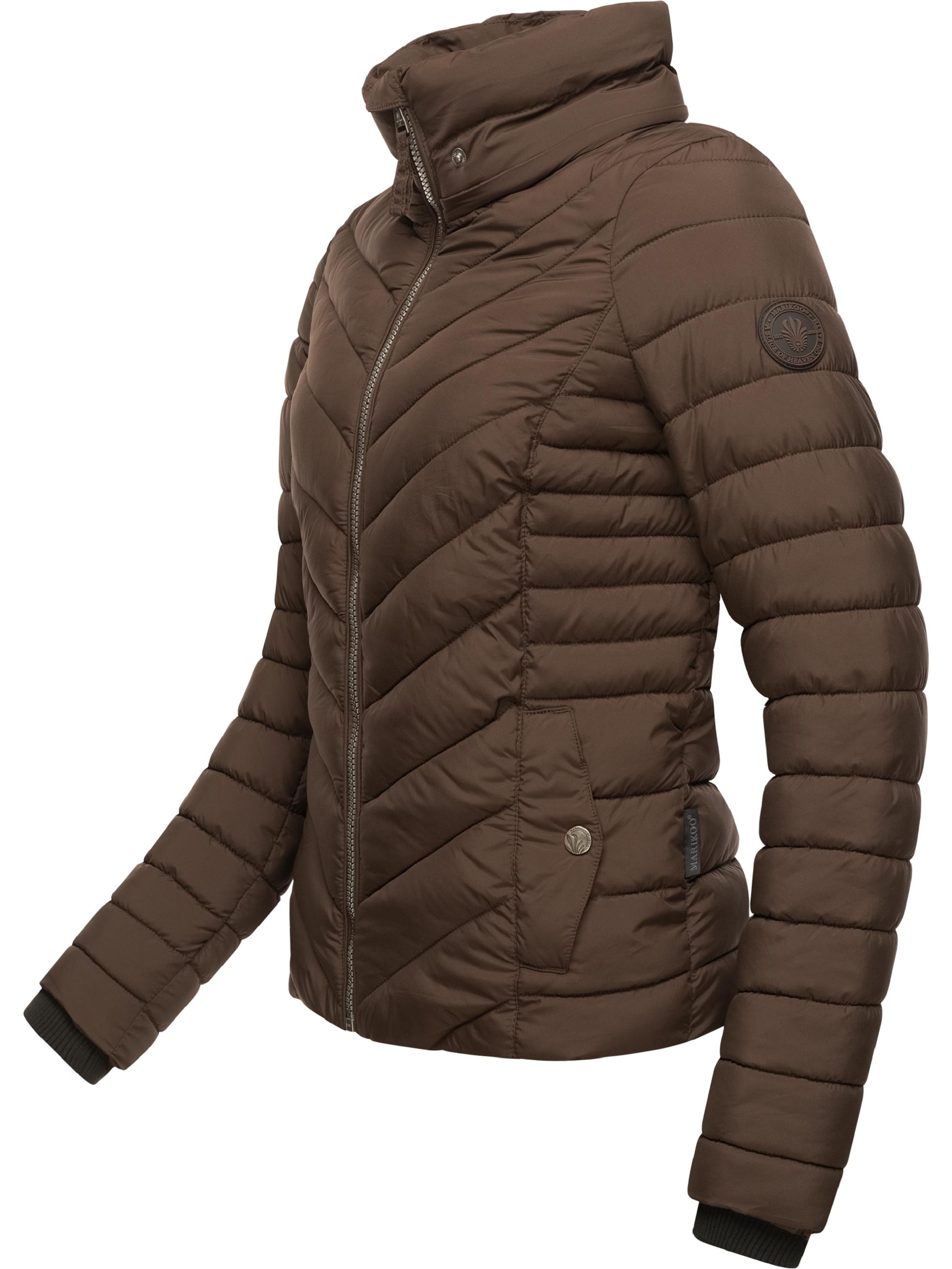 Steppjacke mit abnehmbarer Kapuze "Kagomee" Dark Choco