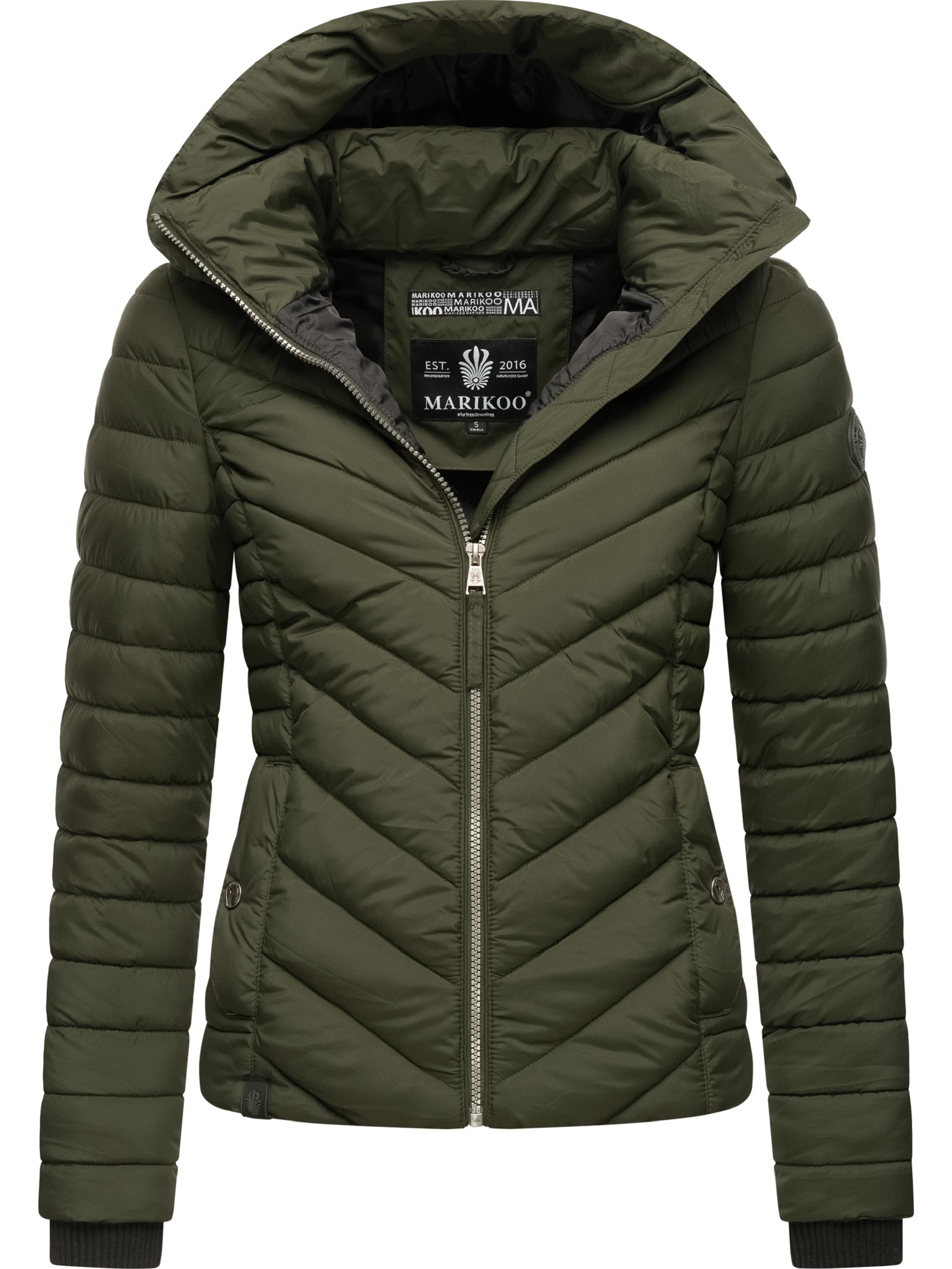 Steppjacke mit abnehmbarer Kapuze "Kagomee" Dark Olive