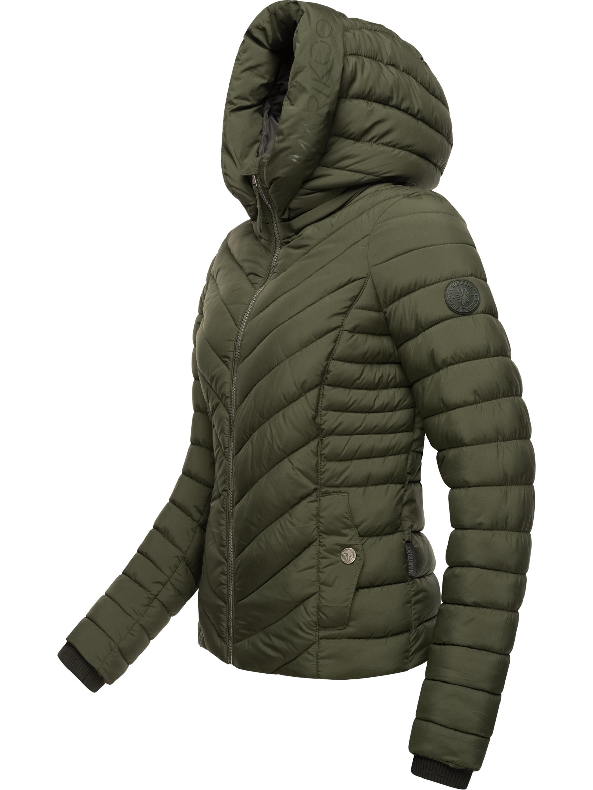 Steppjacke mit abnehmbarer Kapuze "Kagomee" Dark Olive