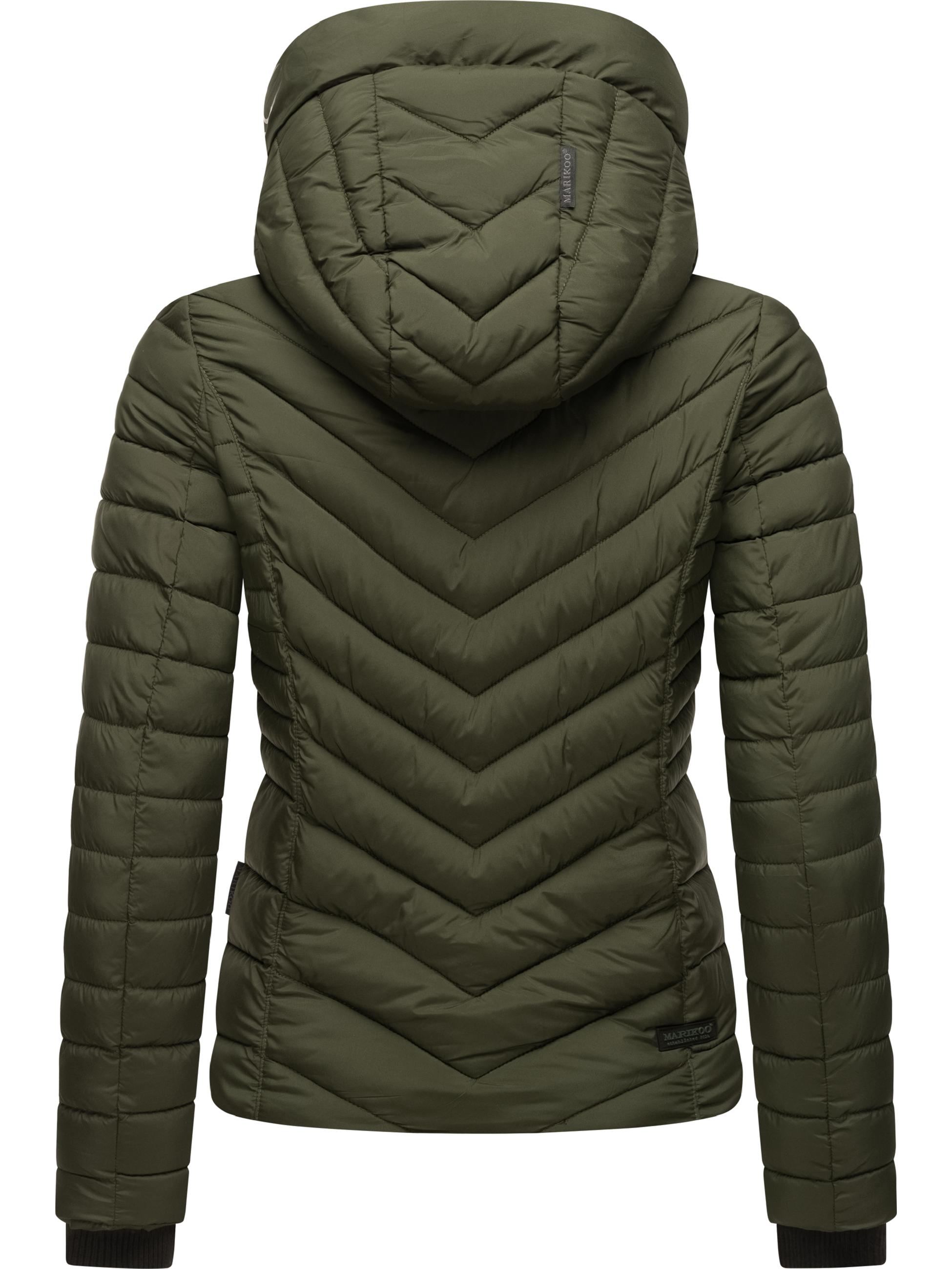 Steppjacke mit abnehmbarer Kapuze "Kagomee" Dark Olive