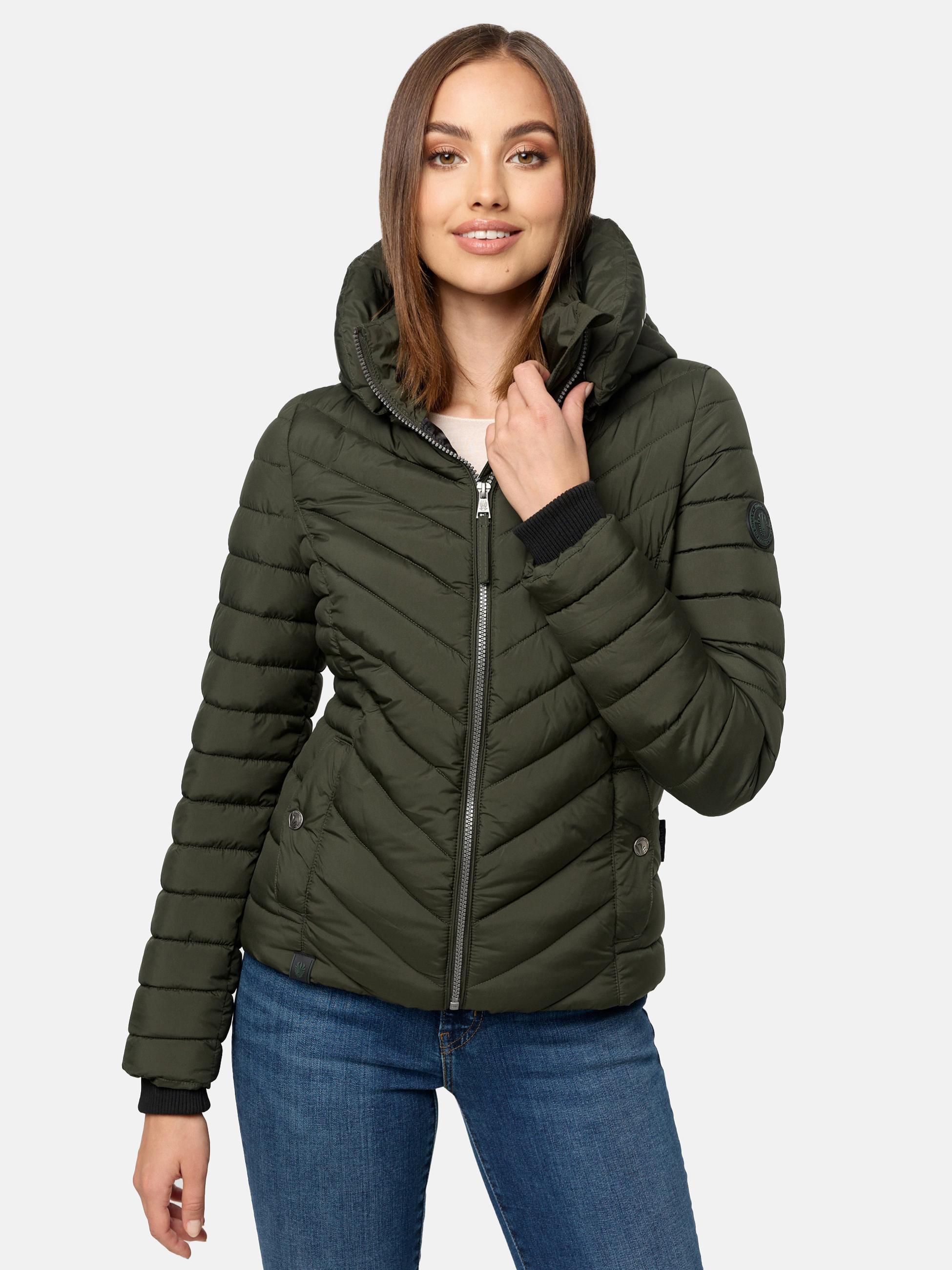 Steppjacke mit abnehmbarer Kapuze "Kagomee" Dark Olive