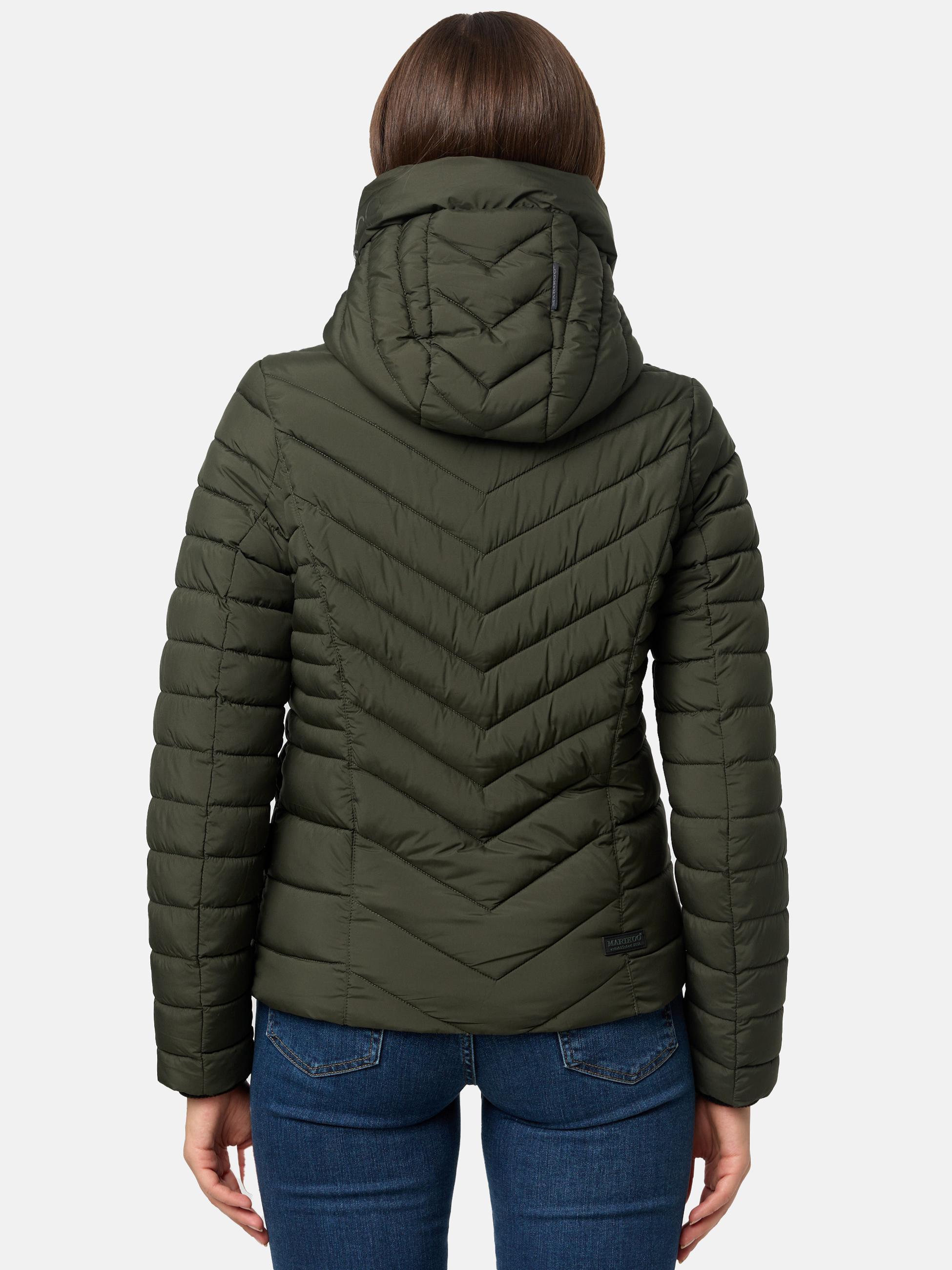 Steppjacke mit abnehmbarer Kapuze "Kagomee" Dark Olive