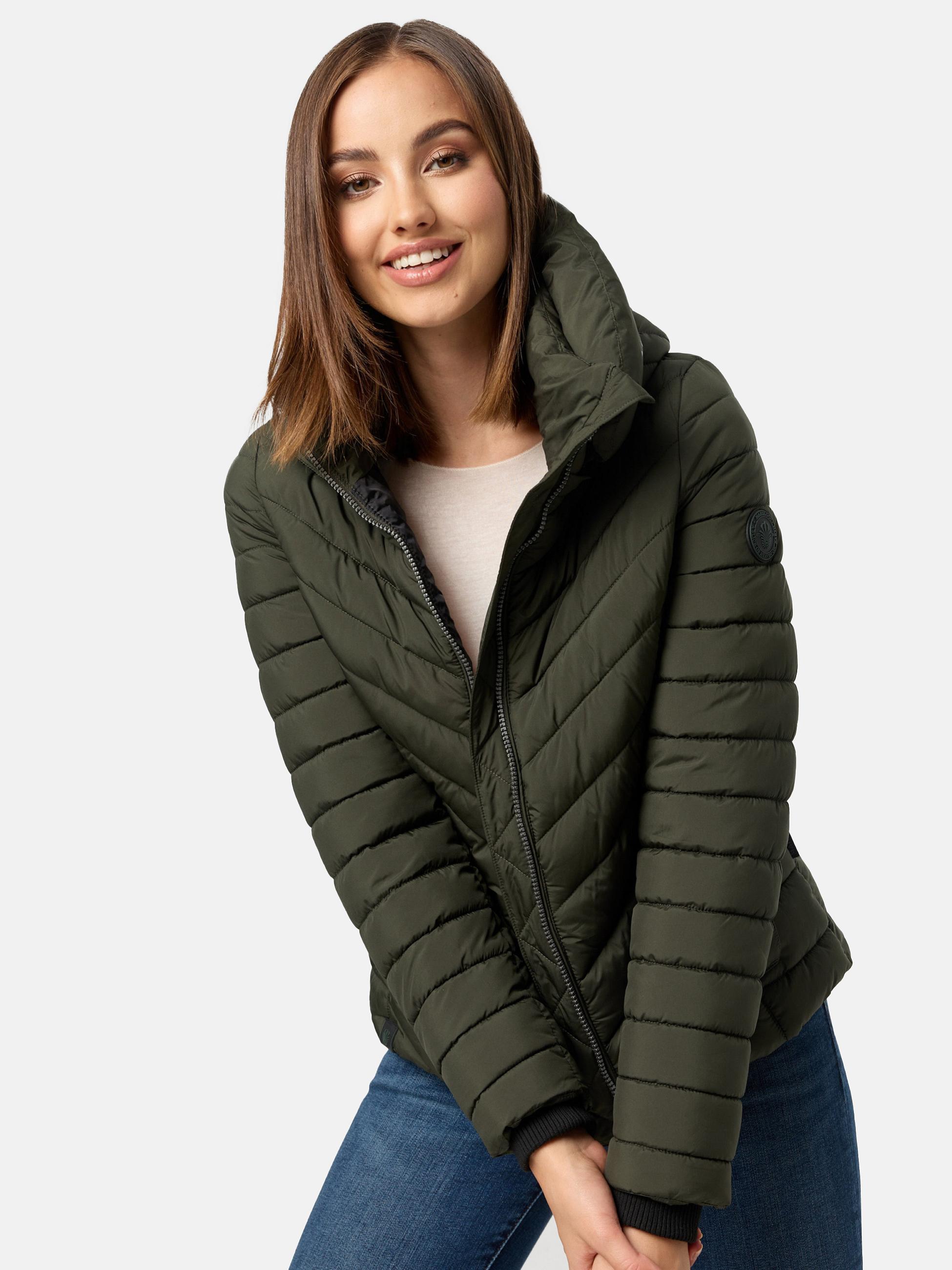 Steppjacke mit abnehmbarer Kapuze "Kagomee" Dark Olive